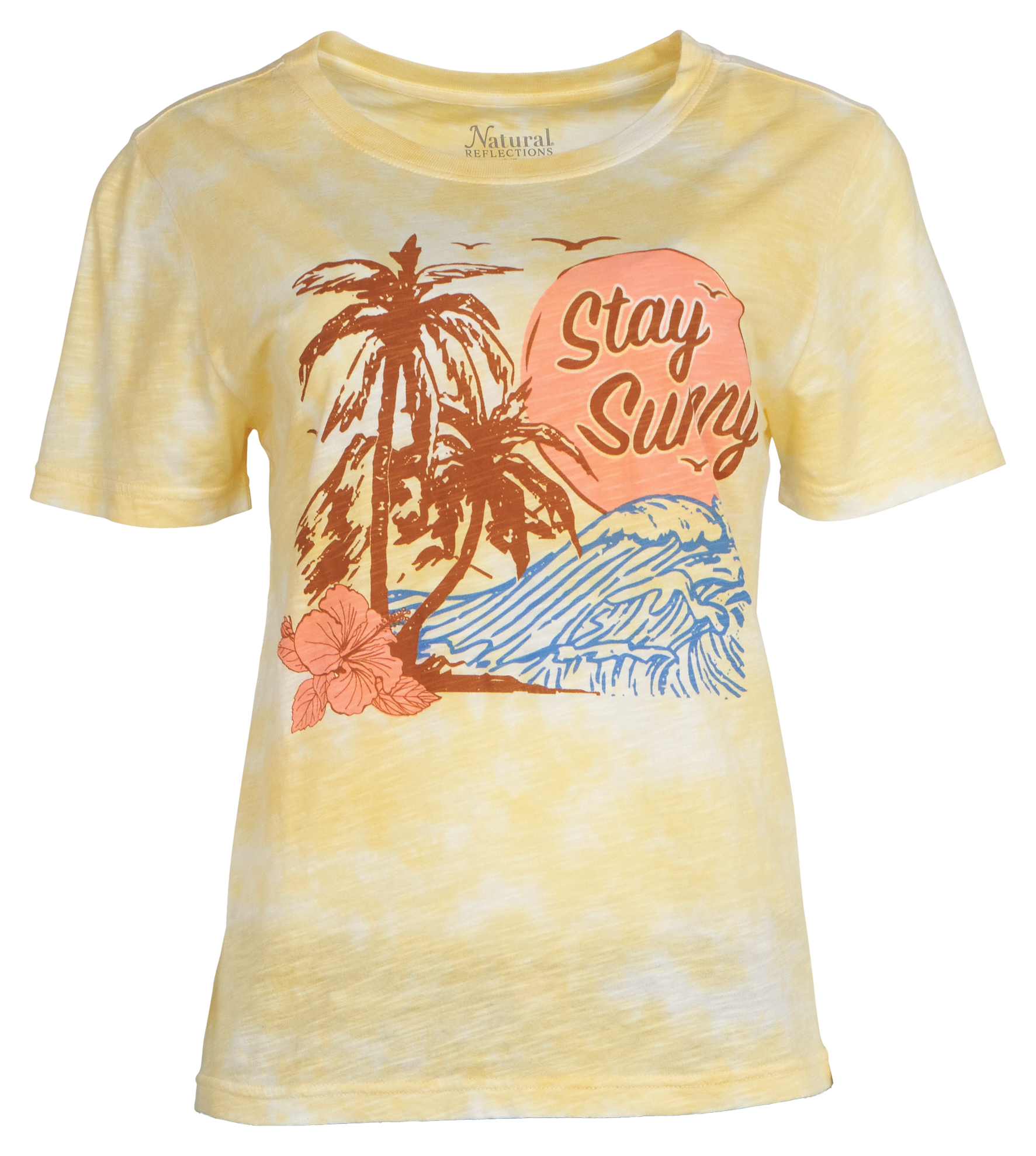 Image of Natural Reflections Stay Sunny Tie Dye Short-Sleeve T-Shirt - Pale Banana