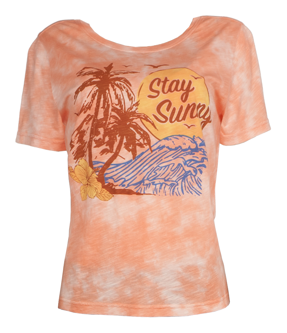 Image of Natural Reflections Stay Sunny Tie Dye Short-Sleeve T-Shirt - Desert Flower