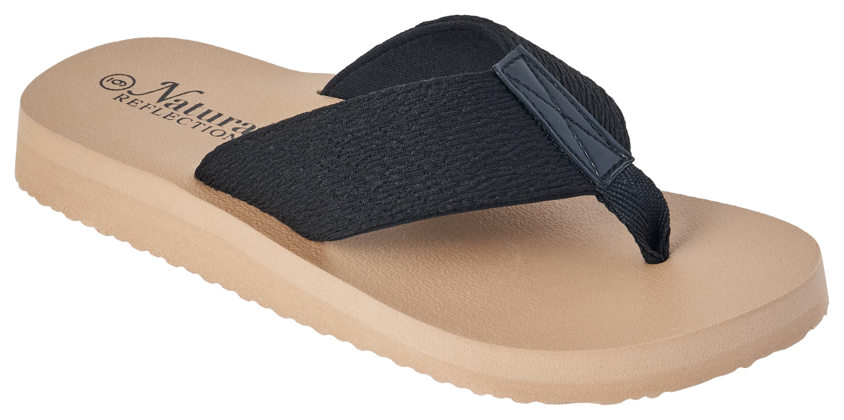 Image of Natural Reflections Sara Soda Thong Sandals - Black - 11M
