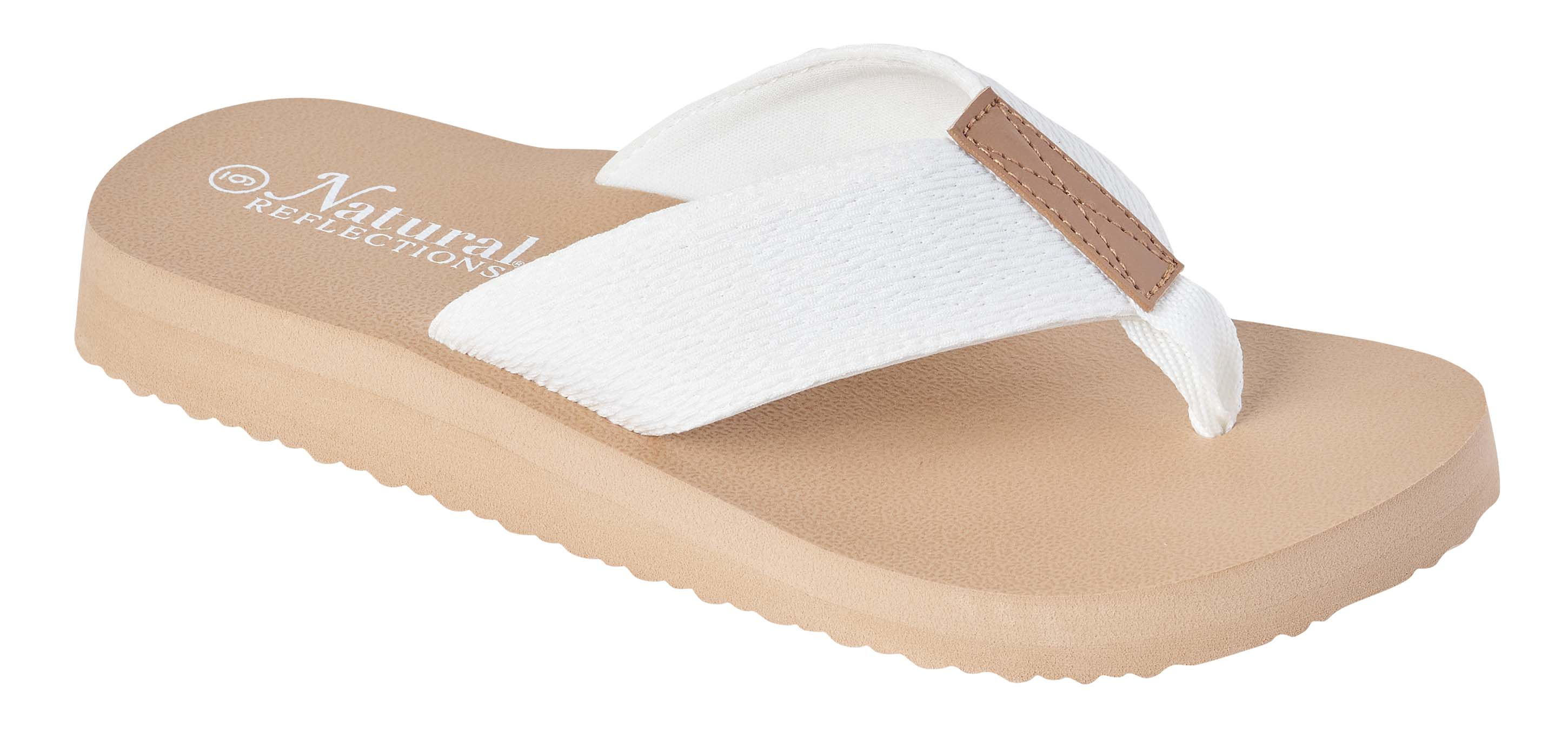 Image of Natural Reflections Sara Soda Thong Sandals - White - 7M