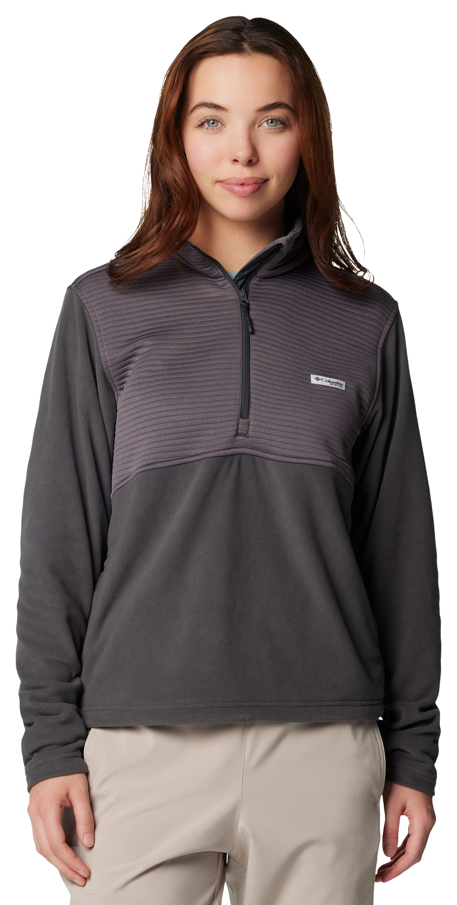 Image of Columbia PFG Uncharted Fleece Half-Zip Pullover for Ladies - Shark - L