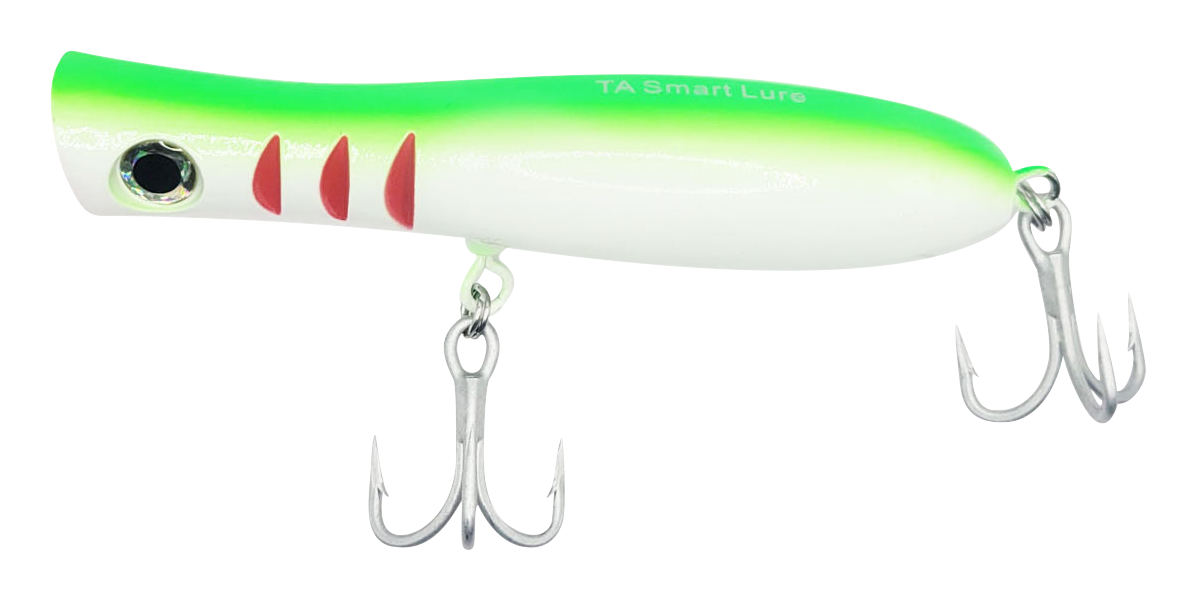 Tactical Anglers BombPOPPER - Chartreuse/White - 7