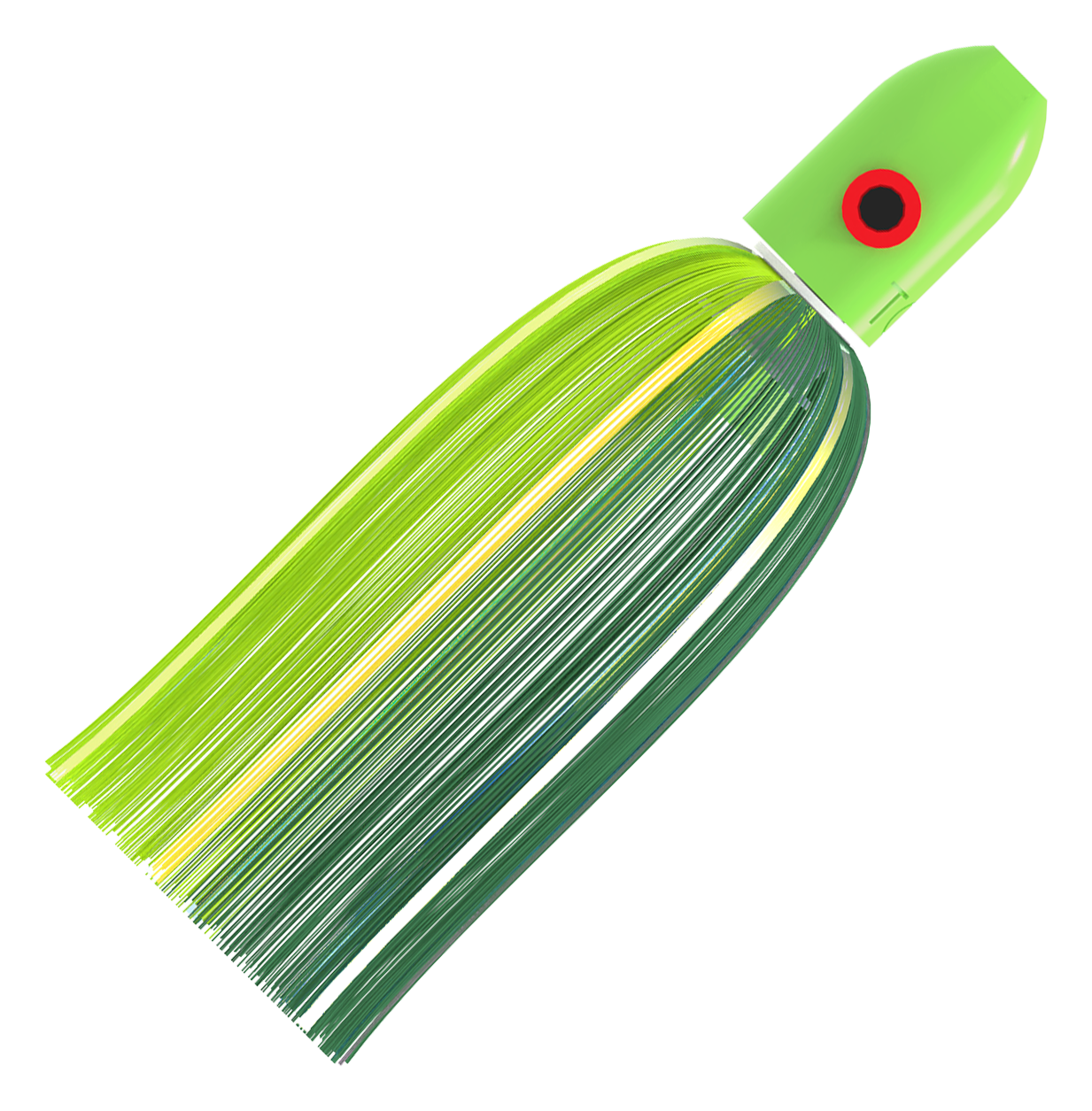 WolfPack Tackle Ahi Head - Glow Green Head - Green/Chartreuse Hair - 3-1/2 oz