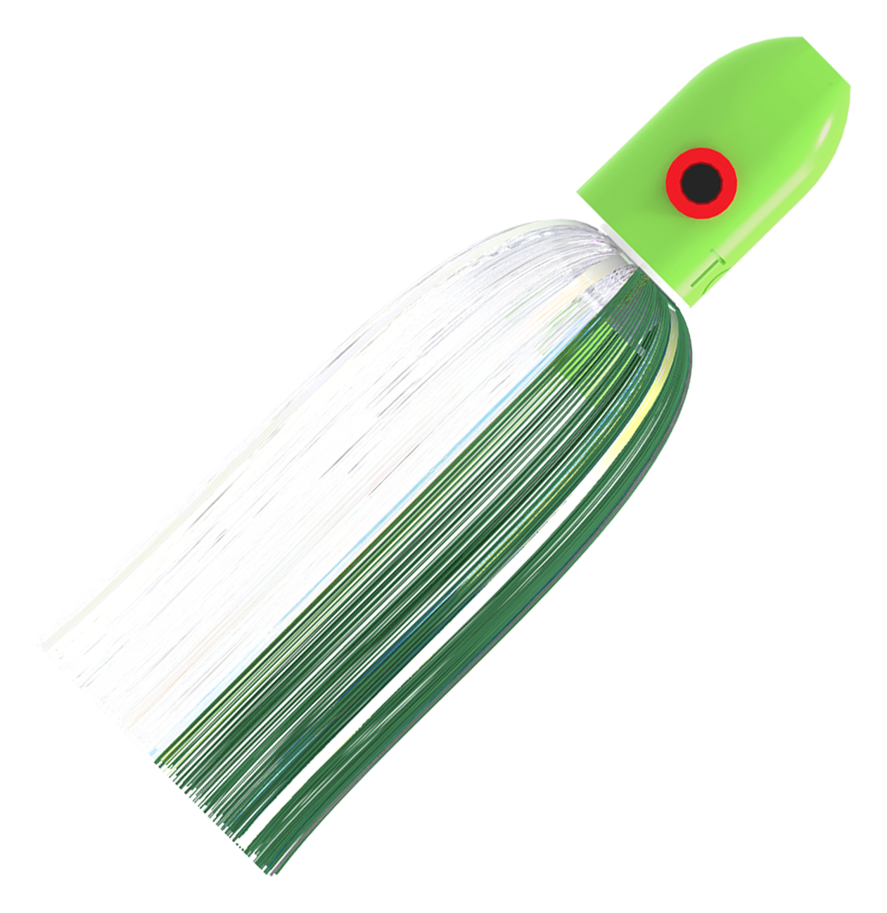 WolfPack Tackle Ahi Head - Glow Green Head - Green/Crystal Hair - 5-1/2 oz