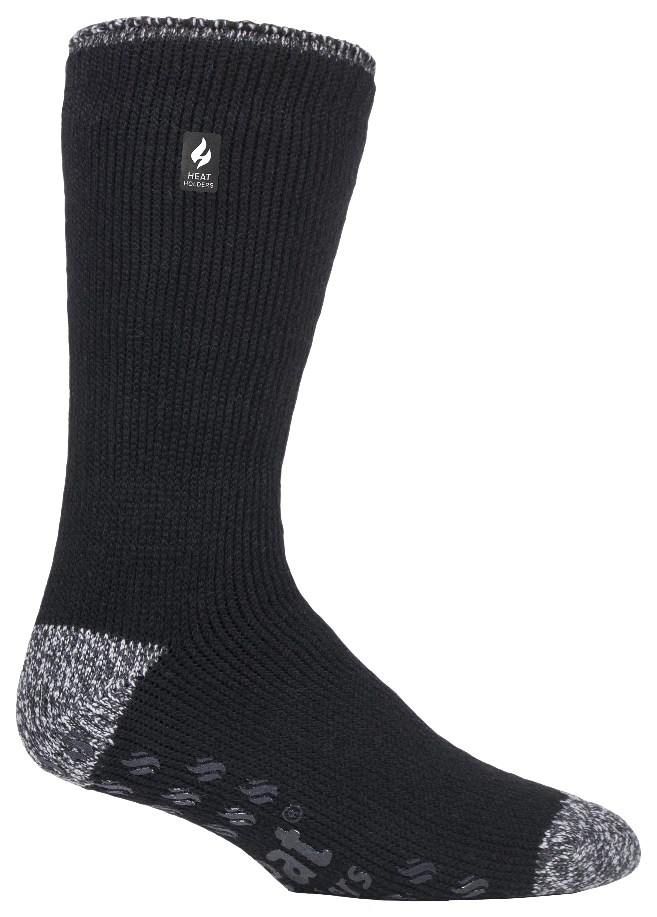 Image of Heat Holders Michael Solid Crew Slipper Socks for Men - Black - 13-15