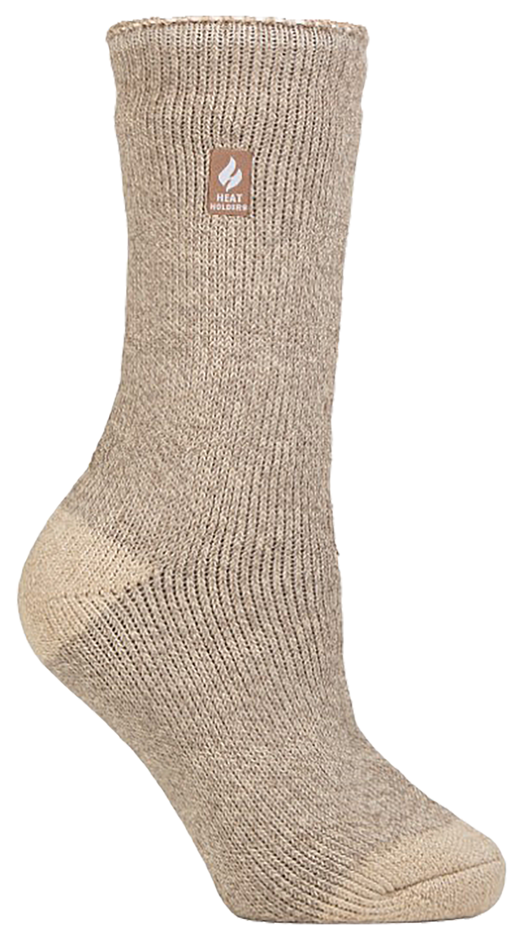 Image of Heat Holders Payton ORIGINAL Twist Heel and Toe Crew Socks for Ladies - Taupe