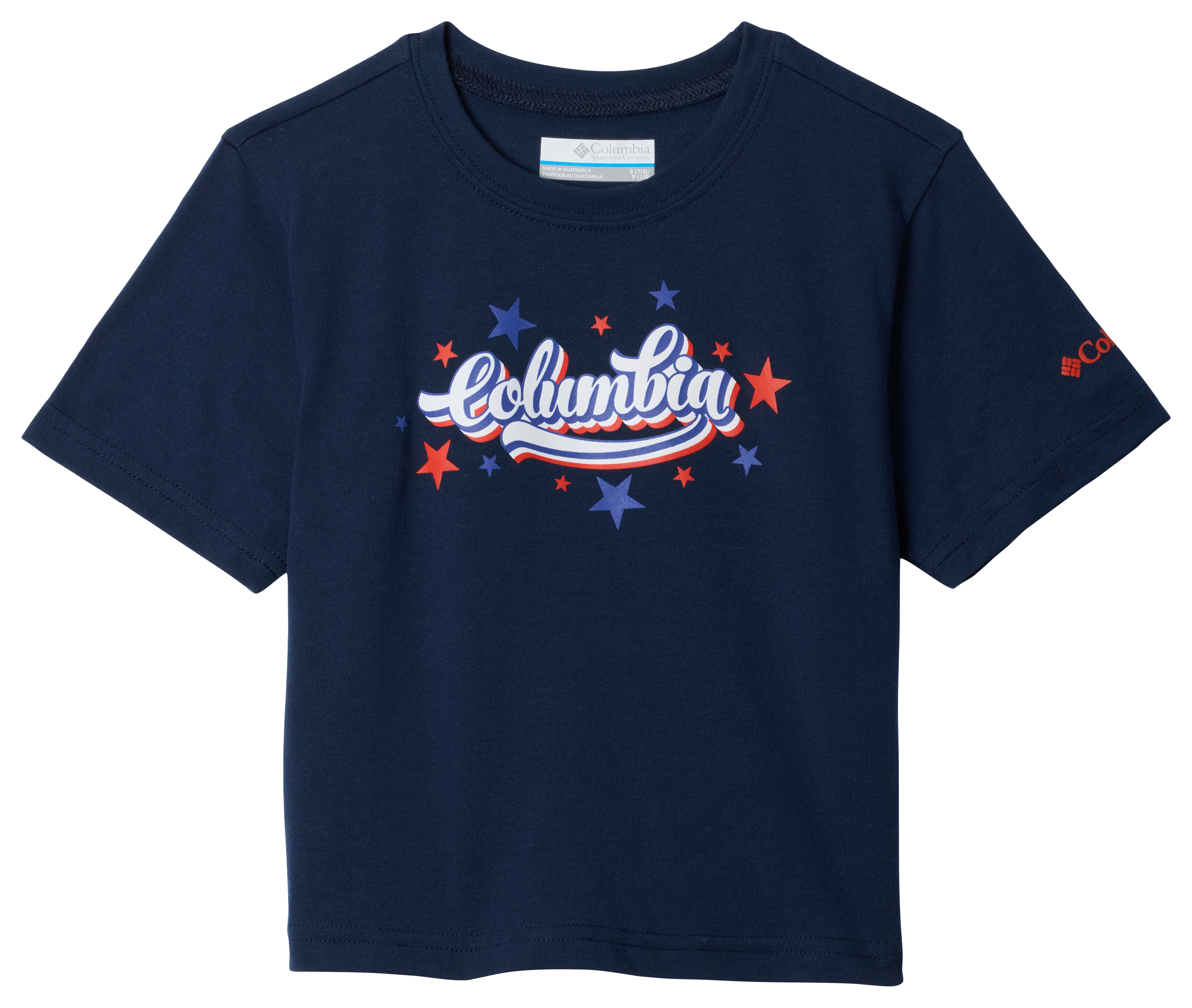 Image of Columbia La Poudre Pass Short-Sleeve T-Shirt for Kids - Collegiate Navy/Elevated Patriot