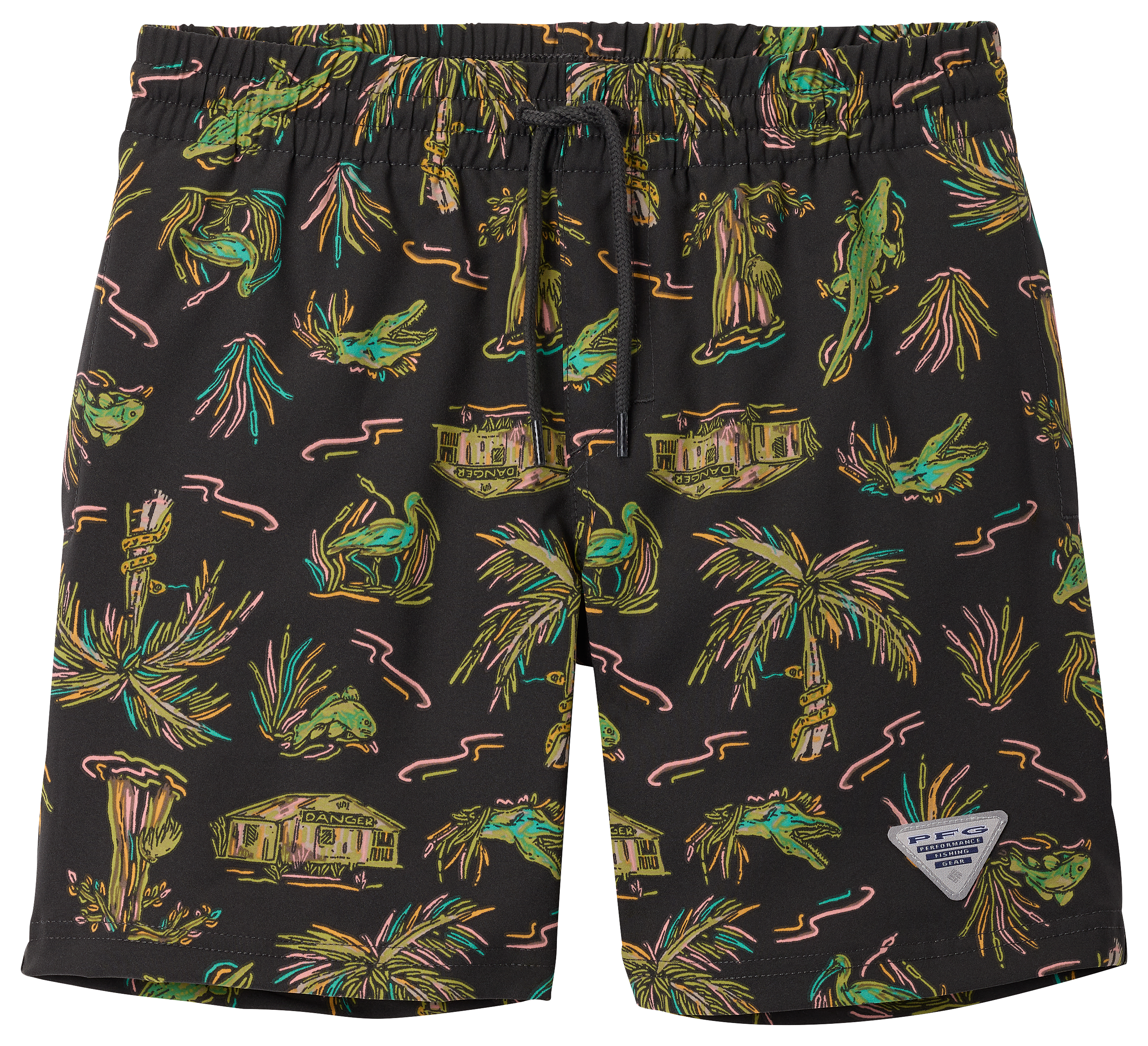 Image of Columbia PFG Rambler Swim Shorts for Kids - Shark Everglades