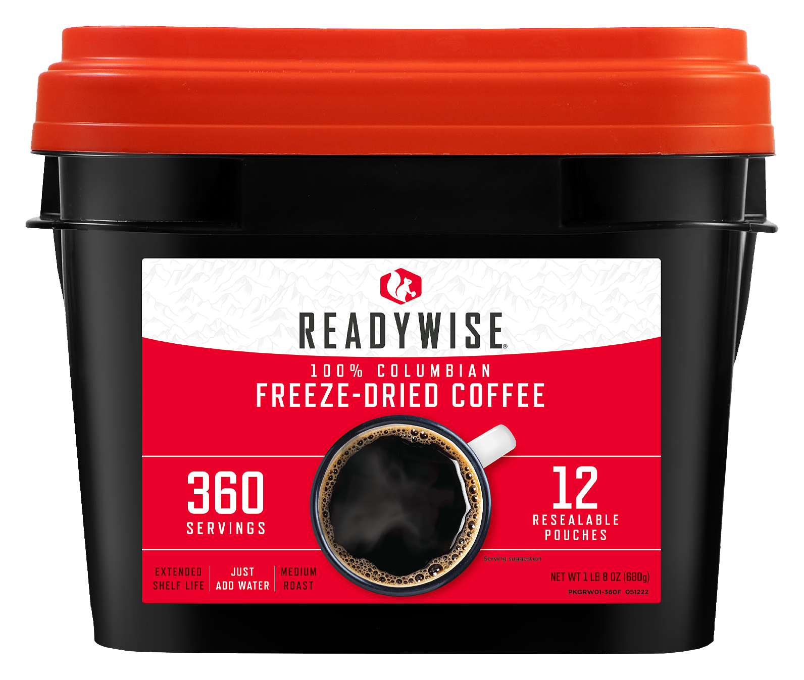 Image of ReadyWise 360-Serving Freeze-Dried Coffee Bucket