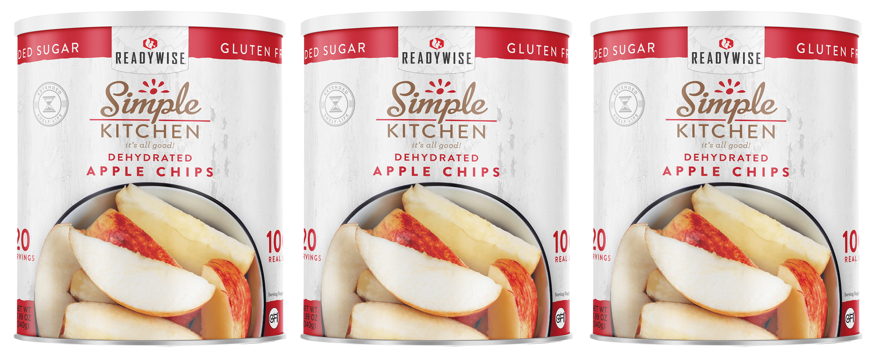 Image of ReadyWise Simple Kitchen #10-Can Dehydrated Apple Chips 3-Pack