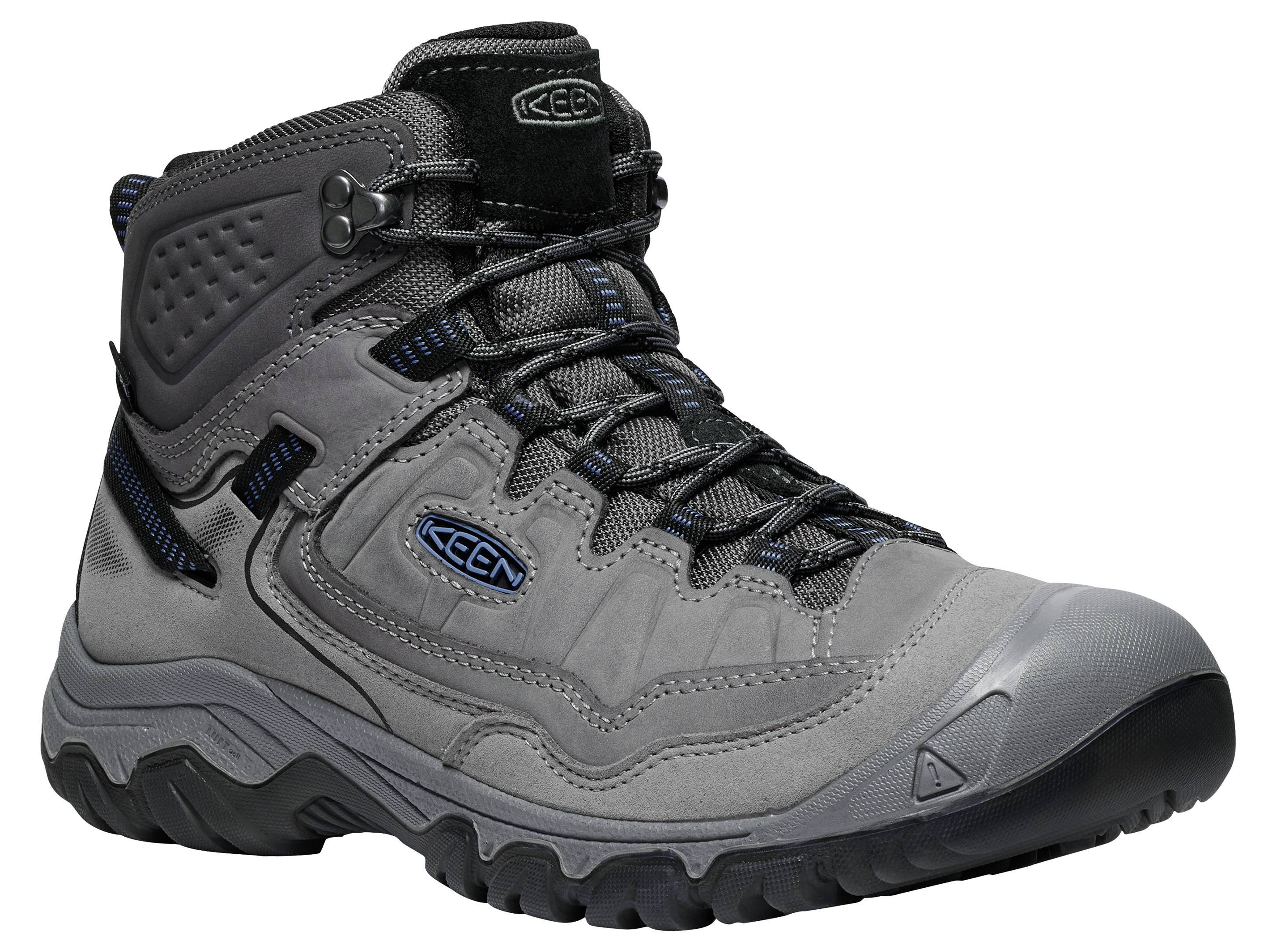 Image of KEEN Targhee IV Mid Waterproof Hiking Boots for Men - Steel Grey/Coronet Blue - 10M