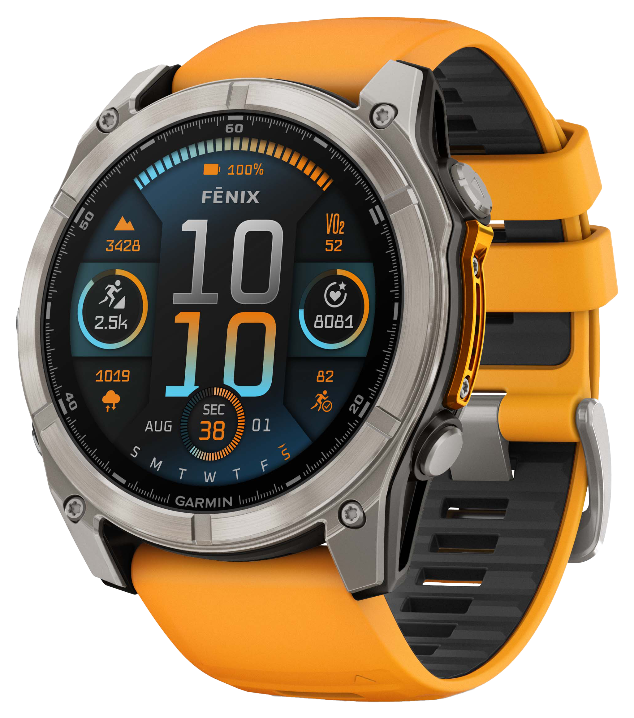 Garmin fenix 8 AMOLED Sapphire Multisport GPS Smartwatch - Spark Orange/Graphite - 51mm