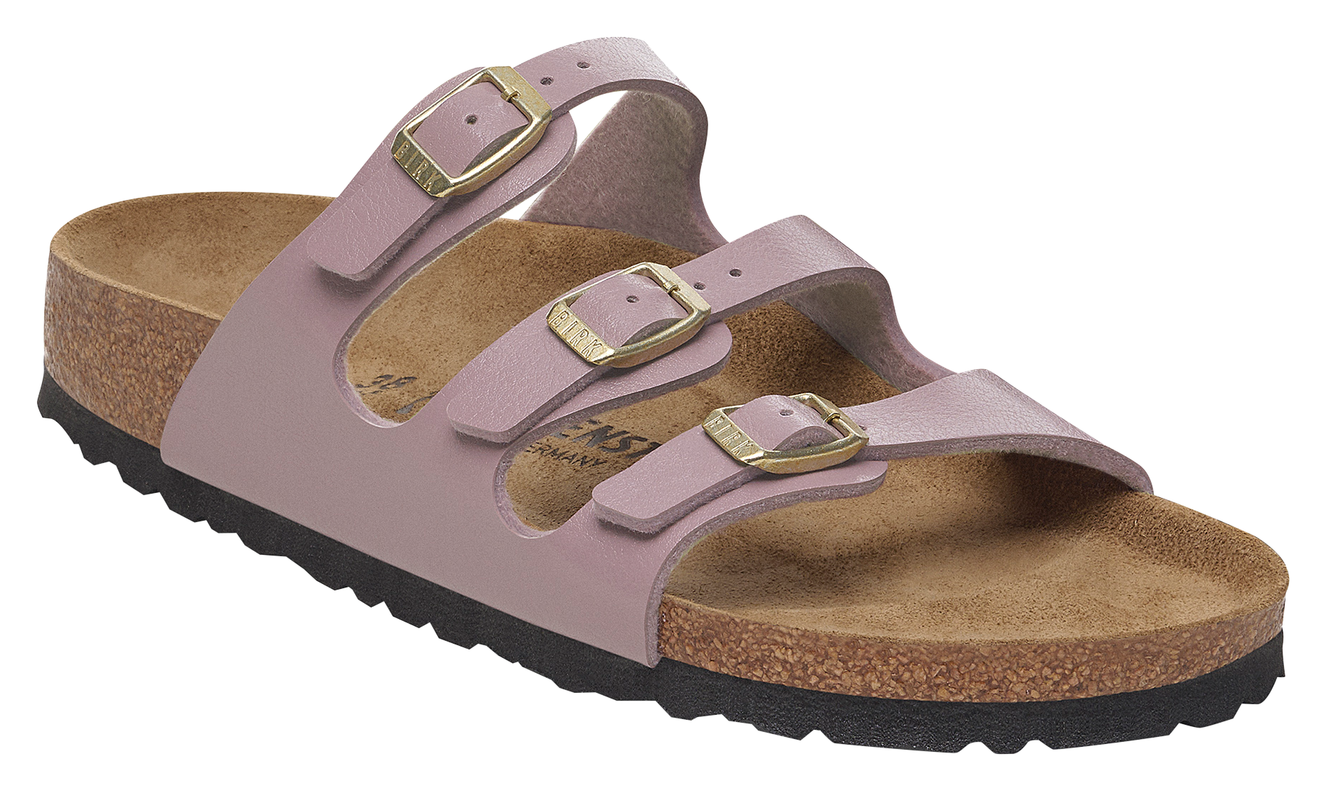 Image of Birkenstock Florida Birko-Flor Suede-Lined Sandals for Ladies - Faded Purple