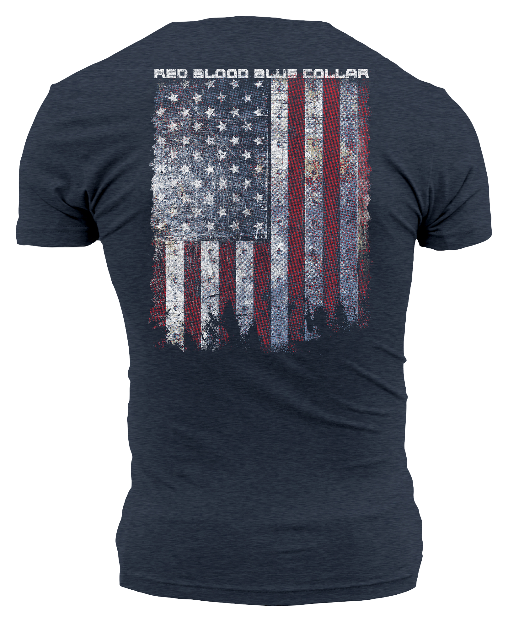 Image of Grunt Style Red Blood Blue Collar Short-Sleeve T-Shirt - Midnight Navy