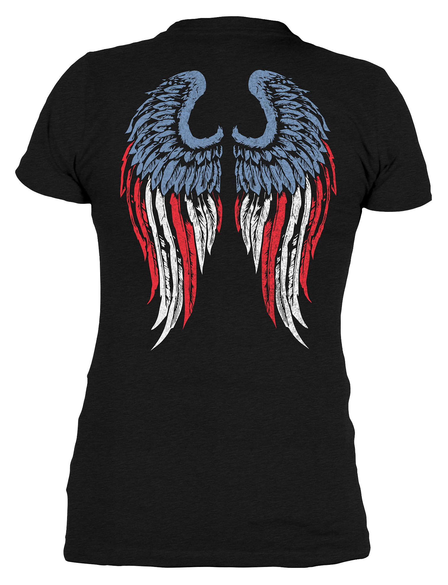 Grunt Style Freedom Angel V-Neck Short-Sleeve T-Shirt for Ladies - Black