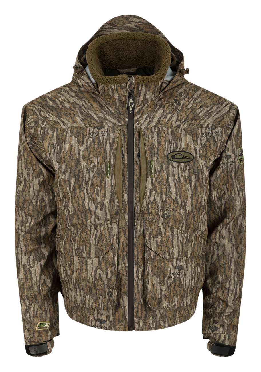 Image of Drake Waterfowl LST Insulated Timber Jacket for Men - Mossy Oak Bottomland - XL