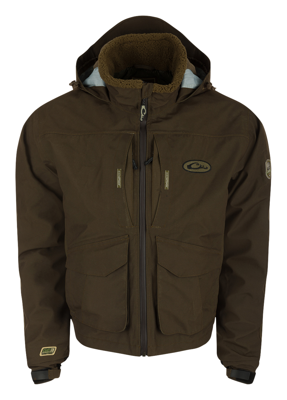 Image of Drake Waterfowl LST Insulated Timber Jacket for Men - Green Timber - XL