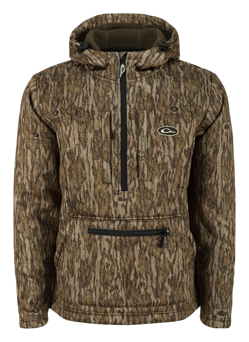 Image of Drake Waterfowl Ultimate Wader Quarter-Zip Hoodie for Men - Mossy Oak Bottomland - 2XL