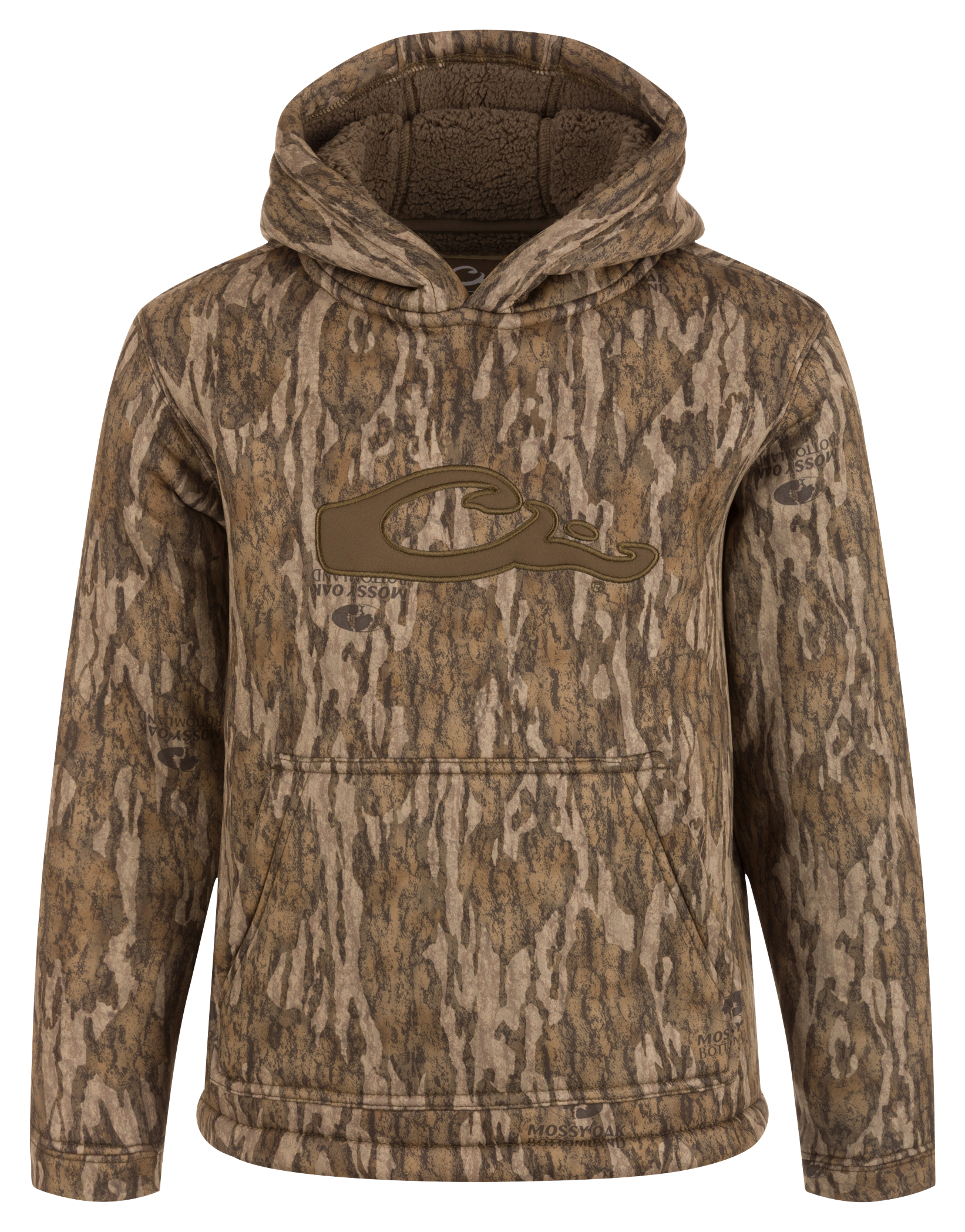 Image of Drake Waterfowl LST Silencer Hoodie for Youth - Mossy Oak Bottomland