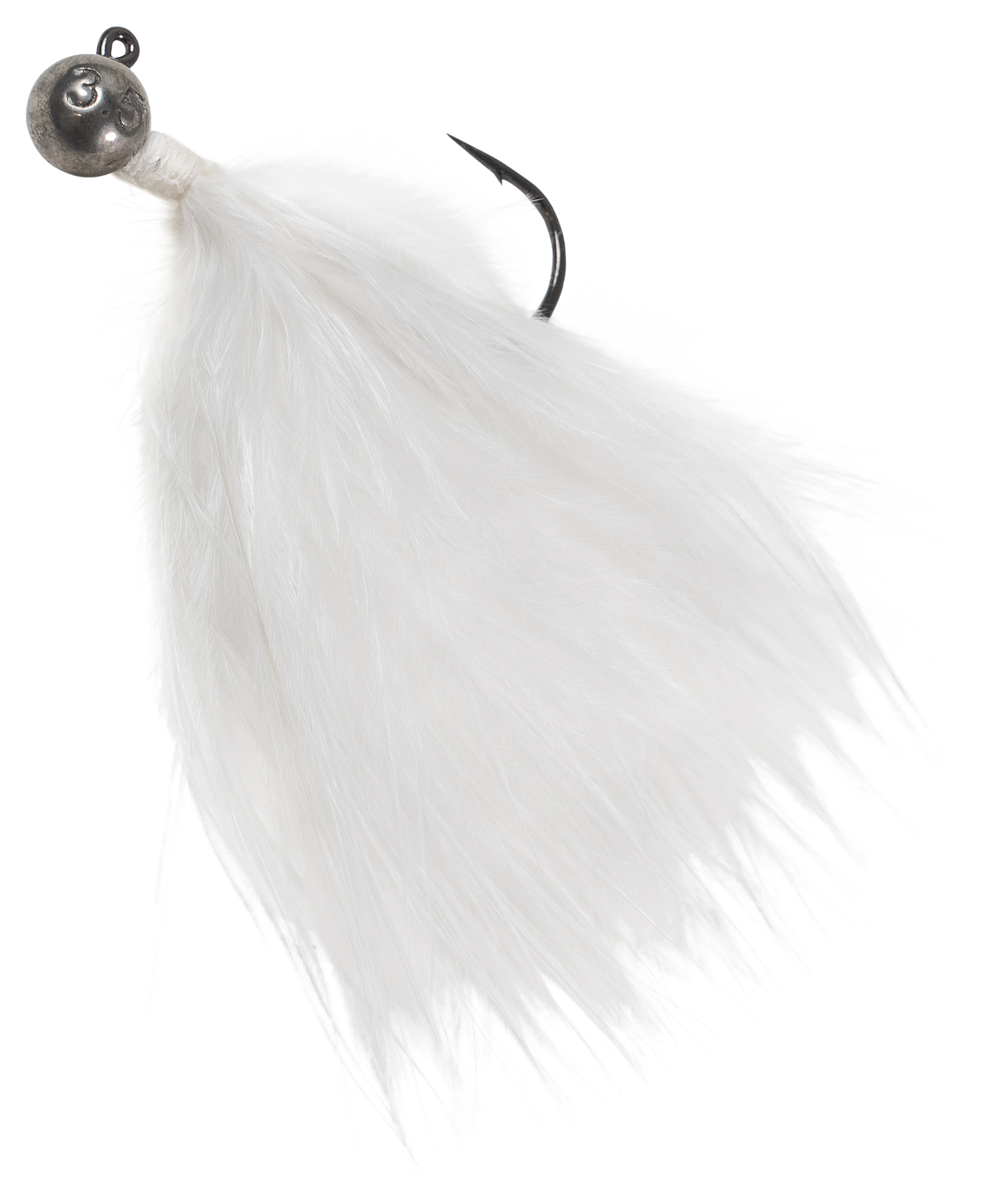 Queen Tackle LS Tungsten Ping Marabou Jig - White - 1/8 oz