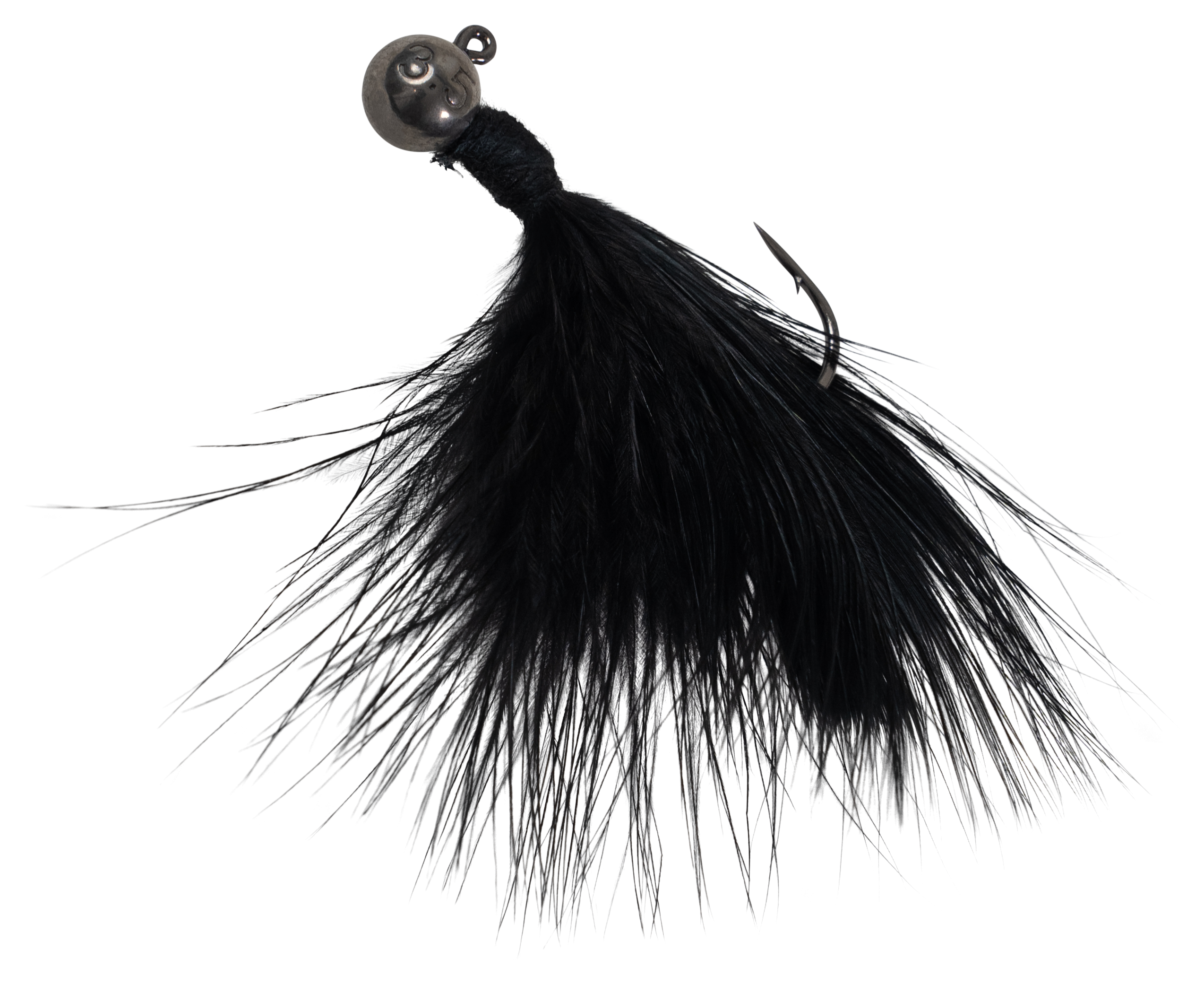 Queen Tackle LS Tungsten Ping Marabou Jig - Black - 1/4 oz
