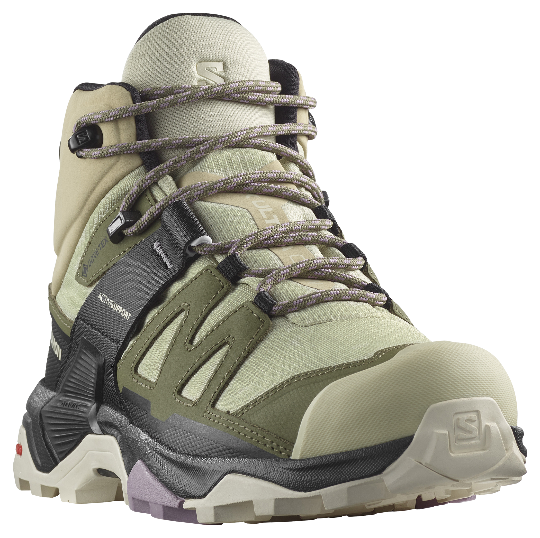 Image of Salomon X Ultra 4 Mid GORE-TEX Hiking Boots for Ladies - Alfalfa - 6M