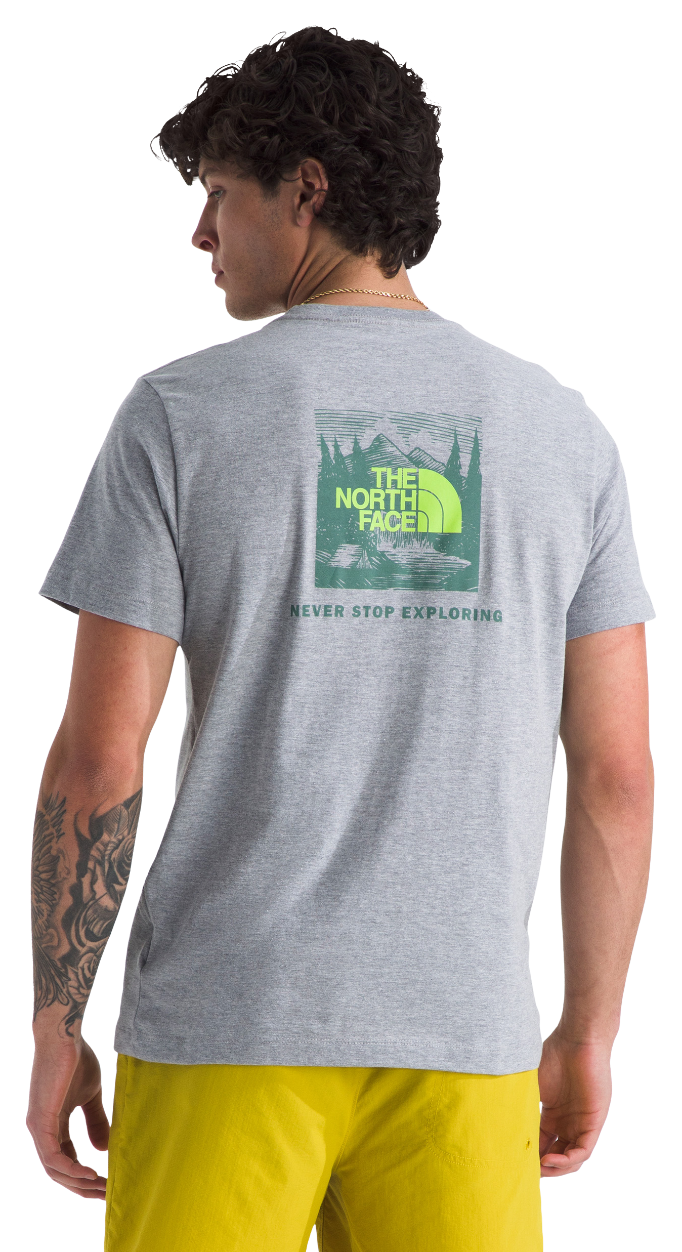 Image of The North Face Celebration Box NSE Short-Sleeve T-Shirt for Men - TNF Pale Grey Heather - S