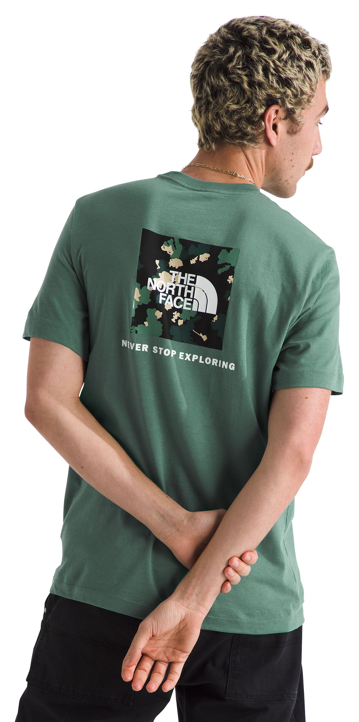 Image of The North Face Core TNF Flower Box NSE Short-Sleeve T-Shirt for Men - Duck Green