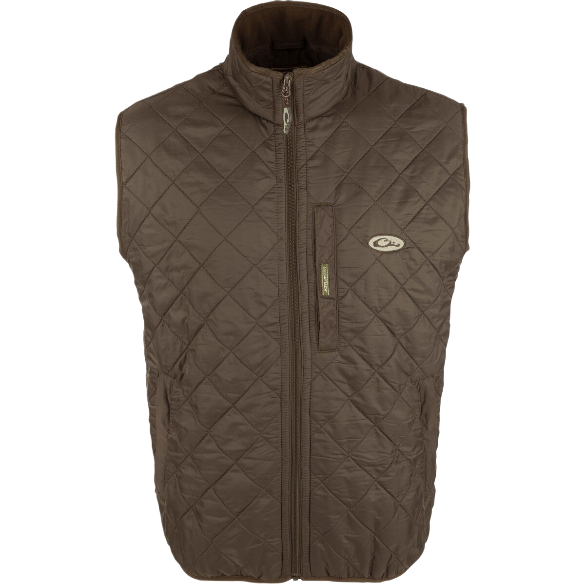 Image of Drake Delta Quilted Fleece Lined Vest - Dark Earth - XL