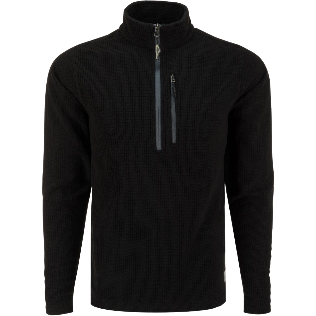 Image of Drake Fall River Grid Fleece Half Zip Pullover - Caviar Black - S