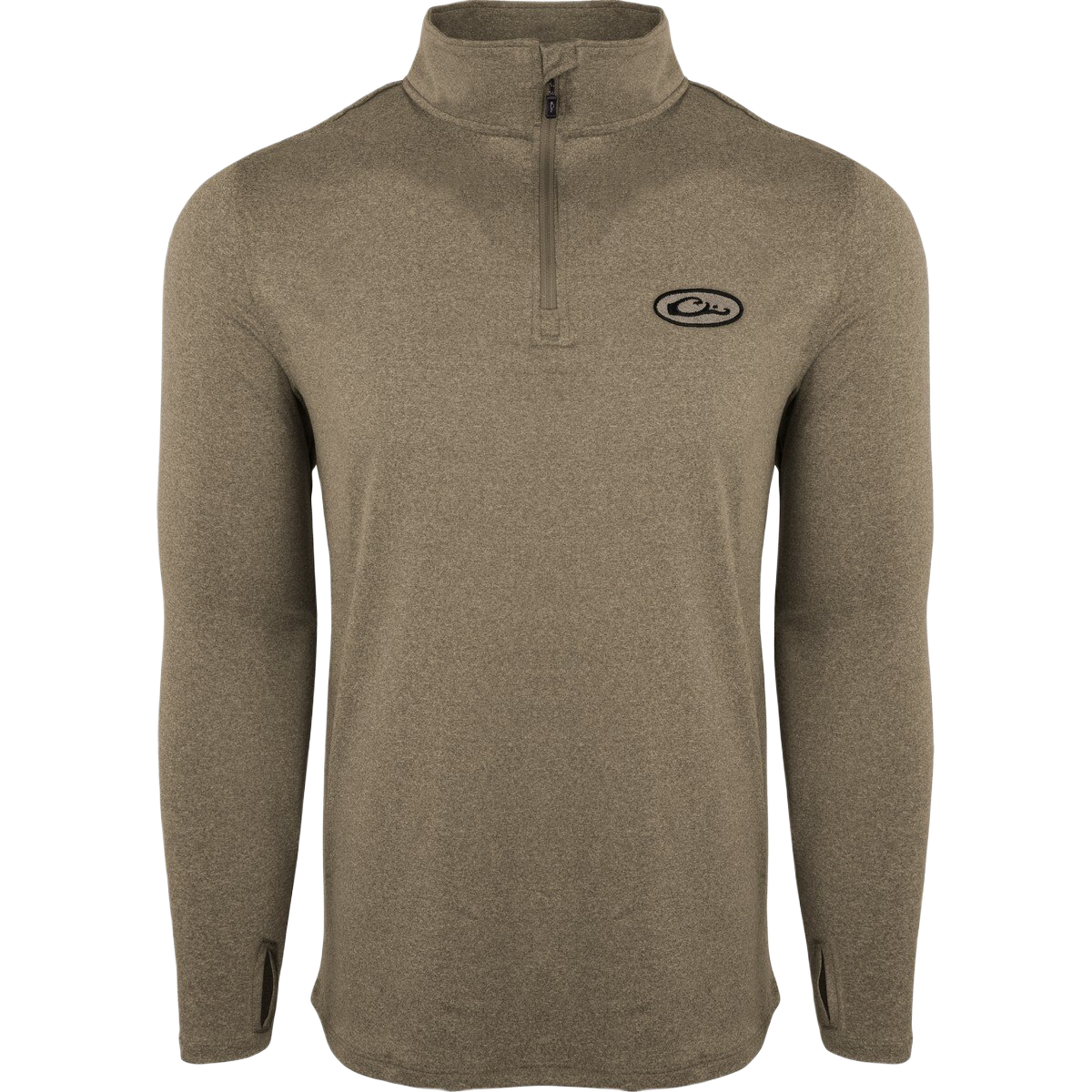 Image of Drake Microlite Performance Quarter Zip Heather Pullover - Dark Earth Heather - 2XL
