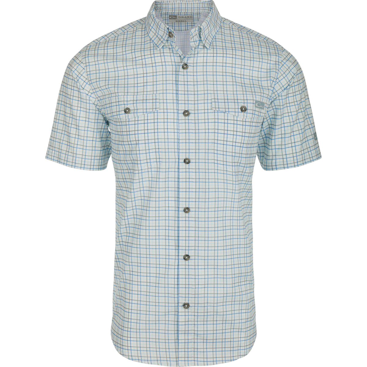 Image of Drake Frat BD Tattersall Short Sleeve Shirt - Monument Grey