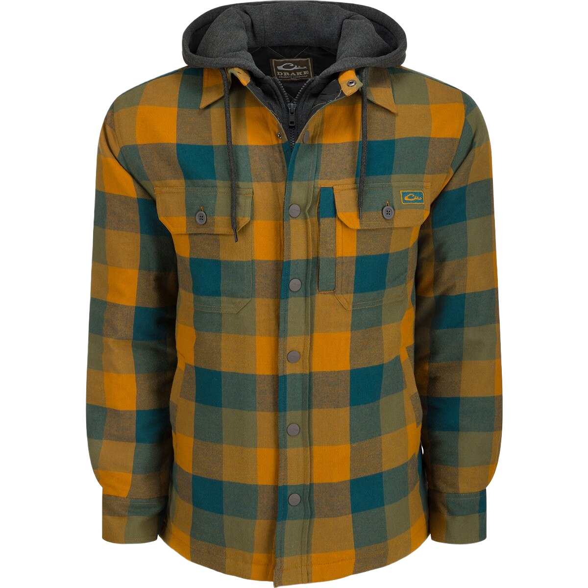Image of Drake Waterfowl The Campfire Flannel Hoodie - Medal Bronze