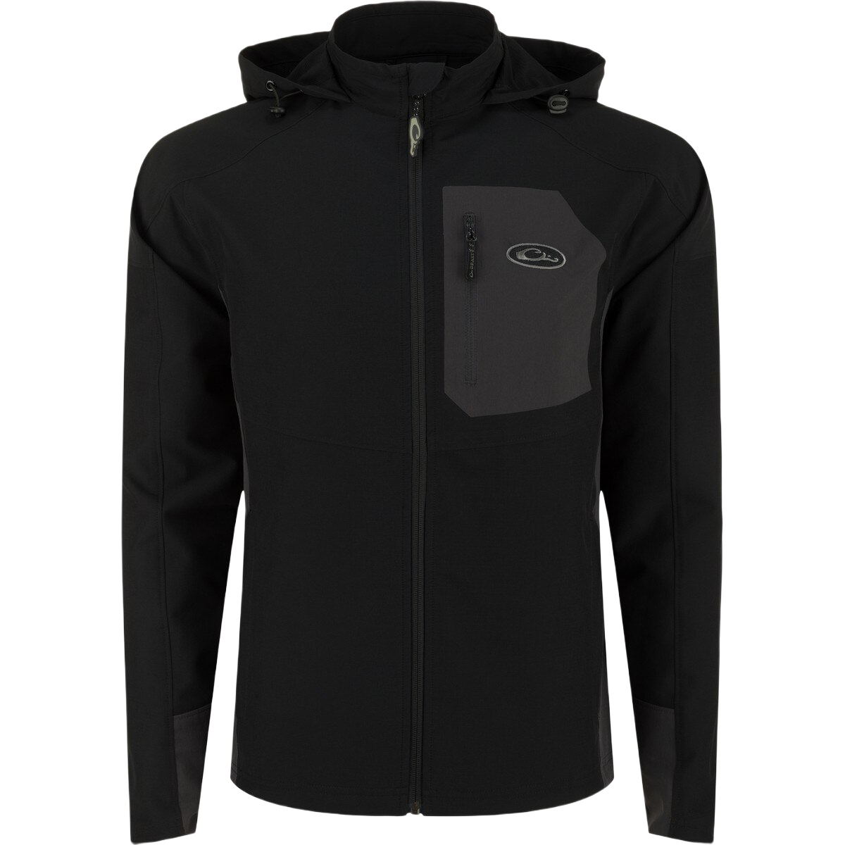 DRAKE Rain Brake Lightweight Solid Softshell Jacket, Color: Caviar Black, Size: XL (DS7530-CAB-4)