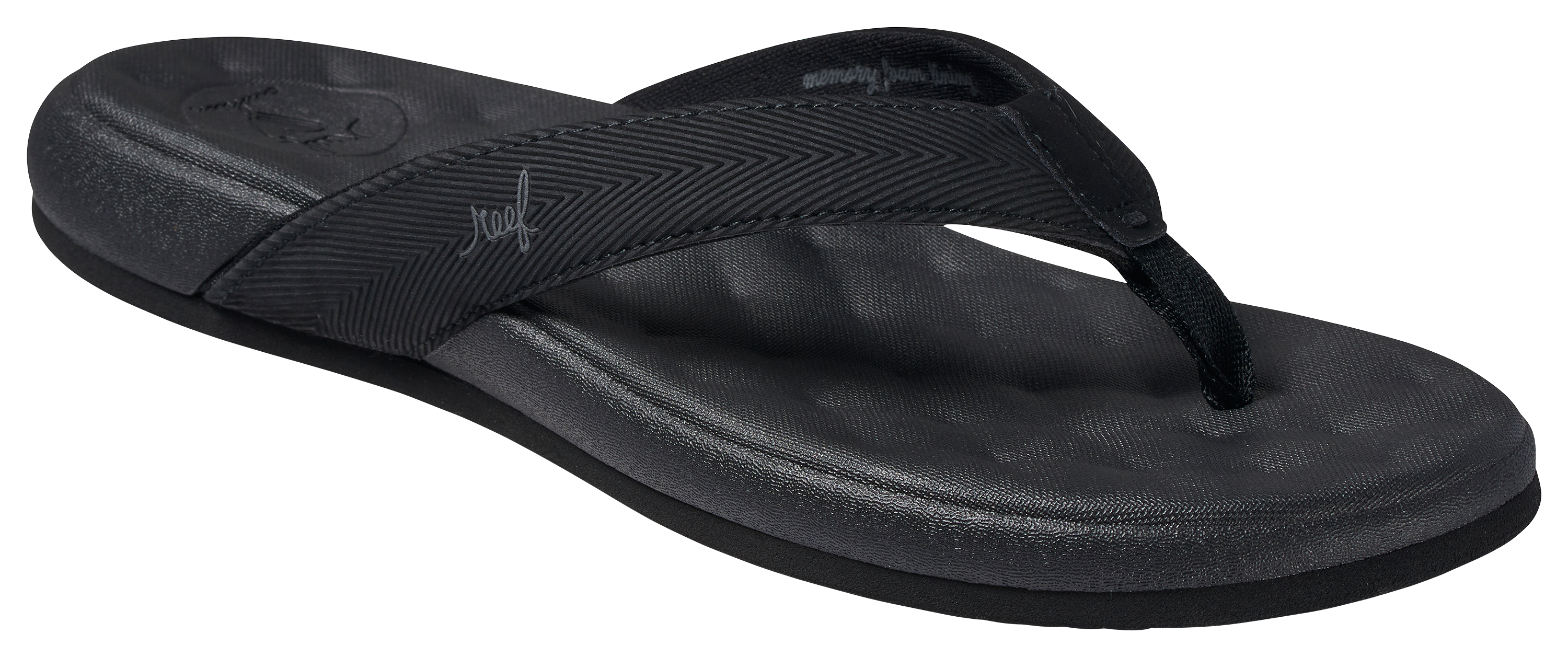 Image of Reef Cushion Harmony 3-Point Sandals for Ladies - Black/Black - 8M