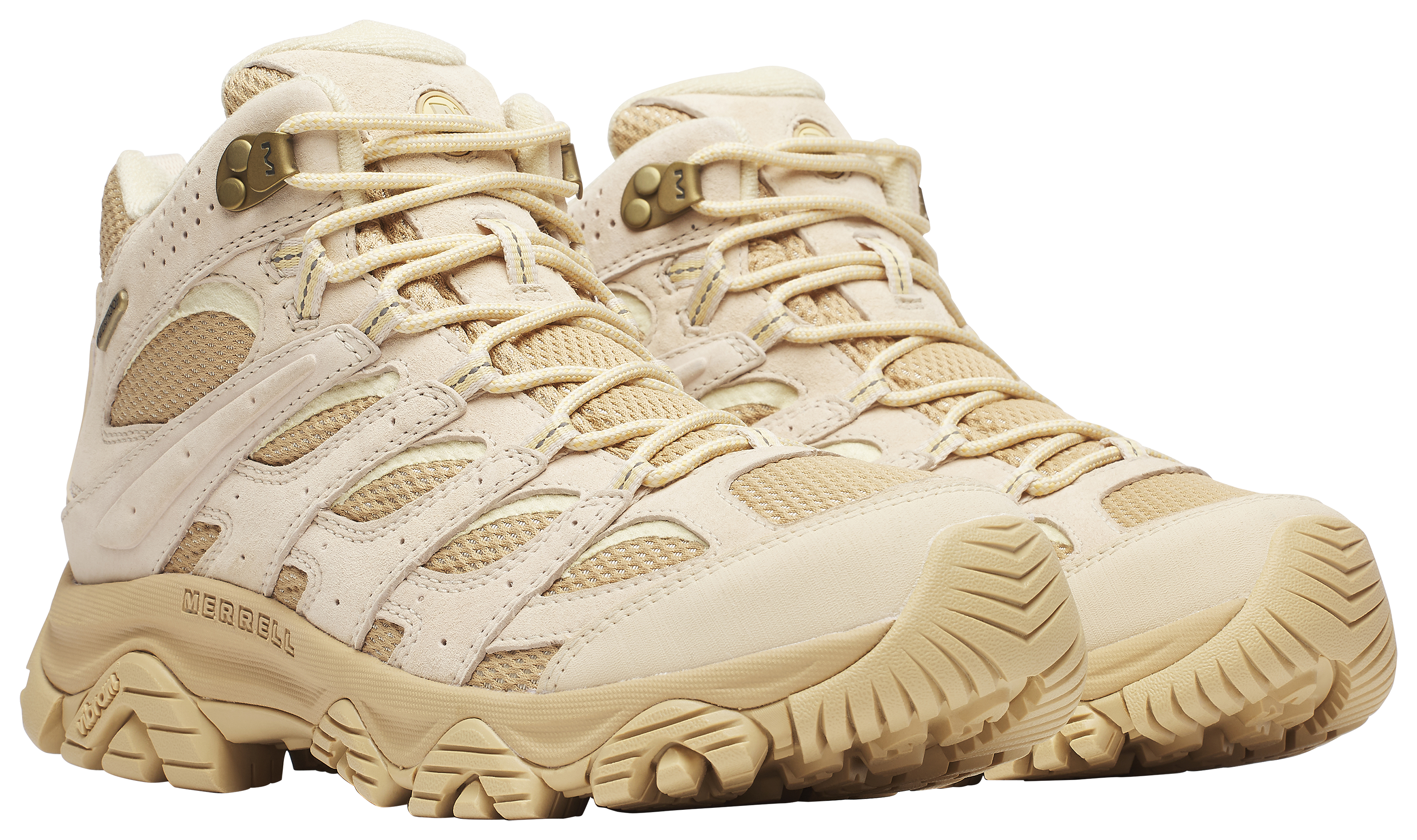 Image of Merrell Moab 3 Mid Waterproof Hiking Shoes for Men - Latte - 9M