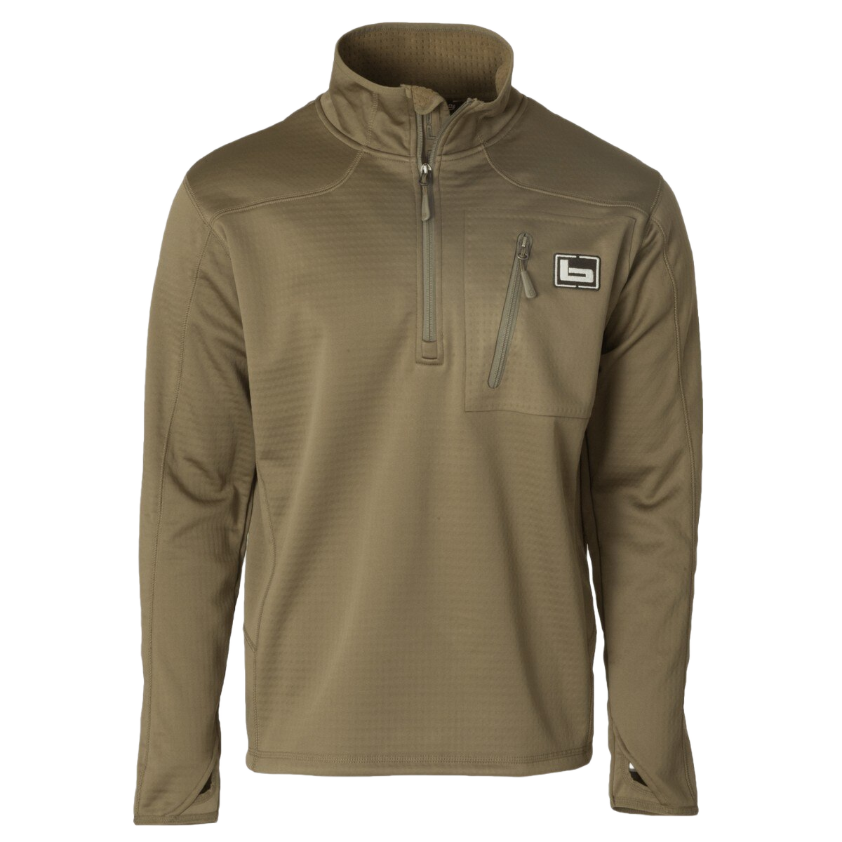 Image of Banded Mid Layer Fleece Quarter-Zip Pullover - Spanish Moss - 2XL