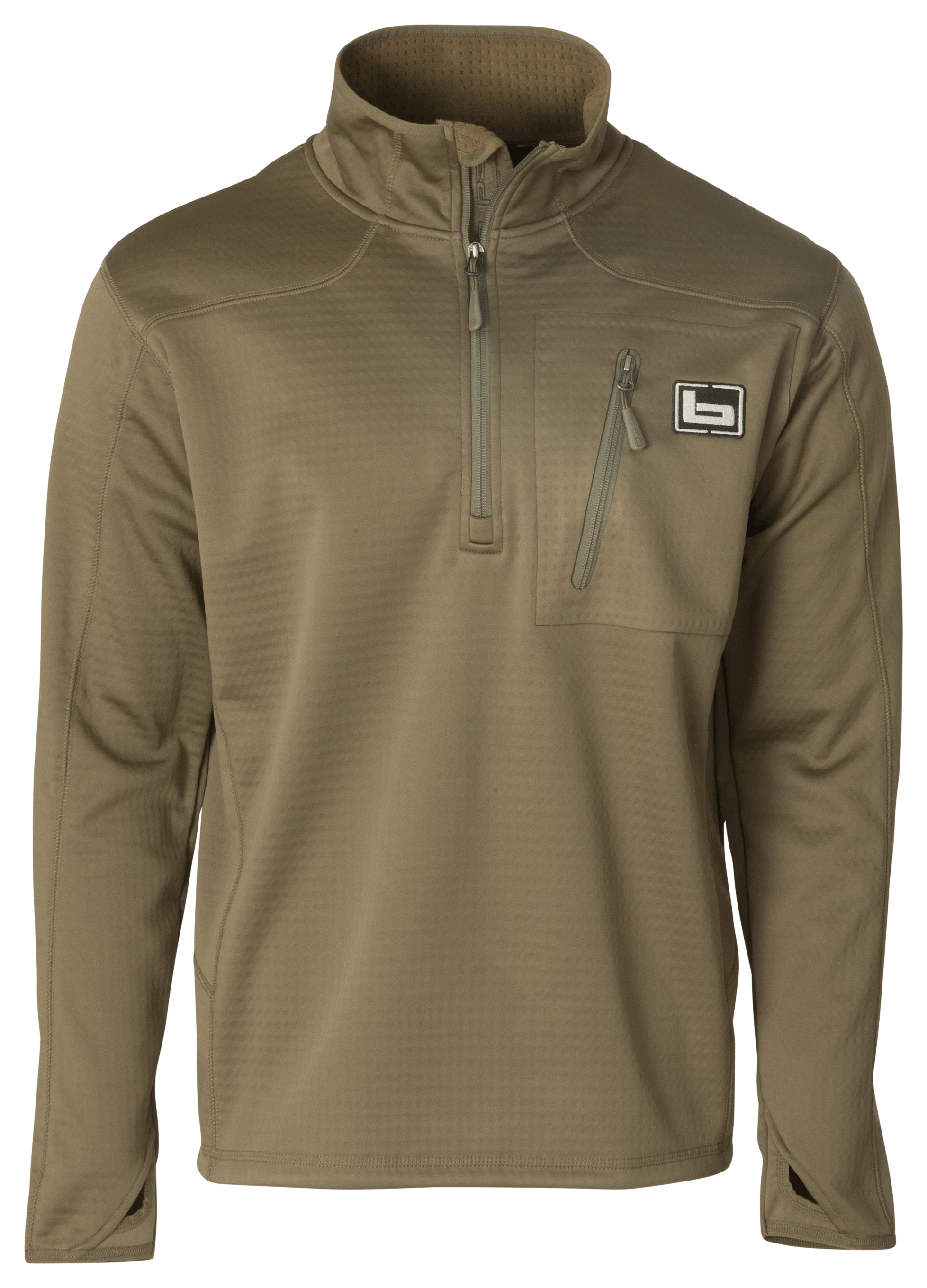 Image of Banded Mid Layer Fleece Quarter-Zip Pullover - Spanish Moss - 3XL