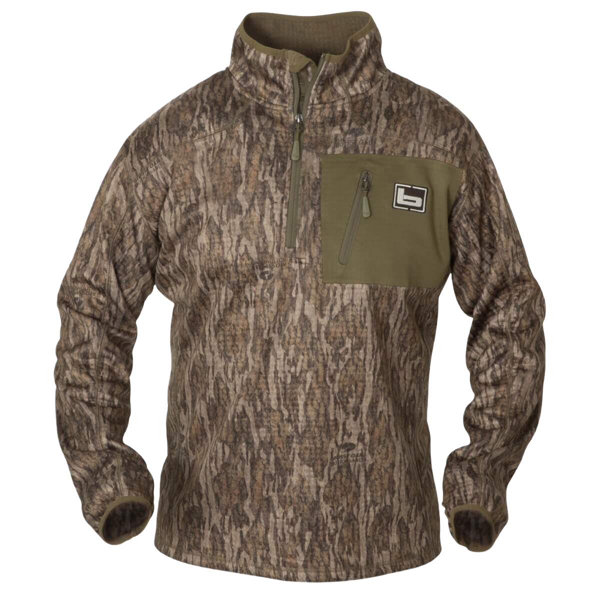 Image of Banded Quarter Zip Mid Layer Fleece Pullover - Bottomland - S