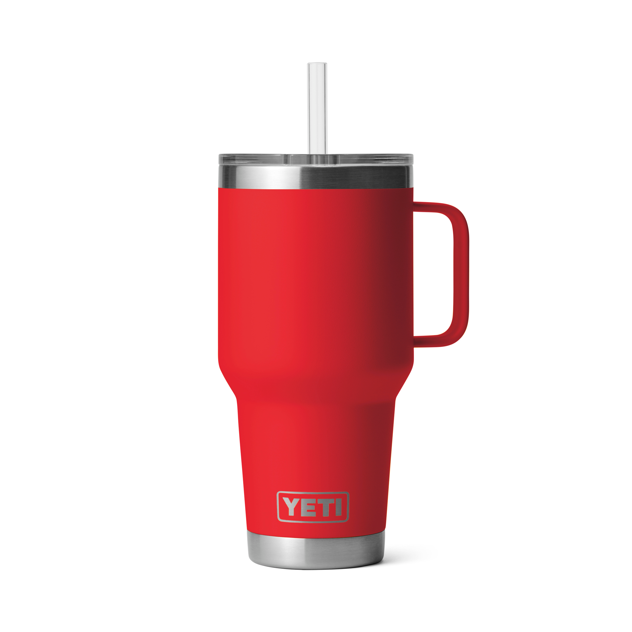 Image of YETI Rambler Mug with Straw Lid - Rescue Red - 35 oz.