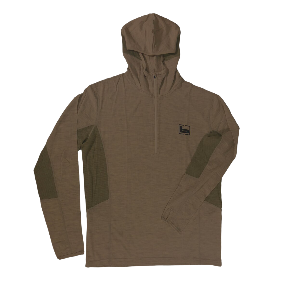 Image of Banded Base Merino Wool 1/4 Zip Hoodie 230 Gram - Chocolate - S