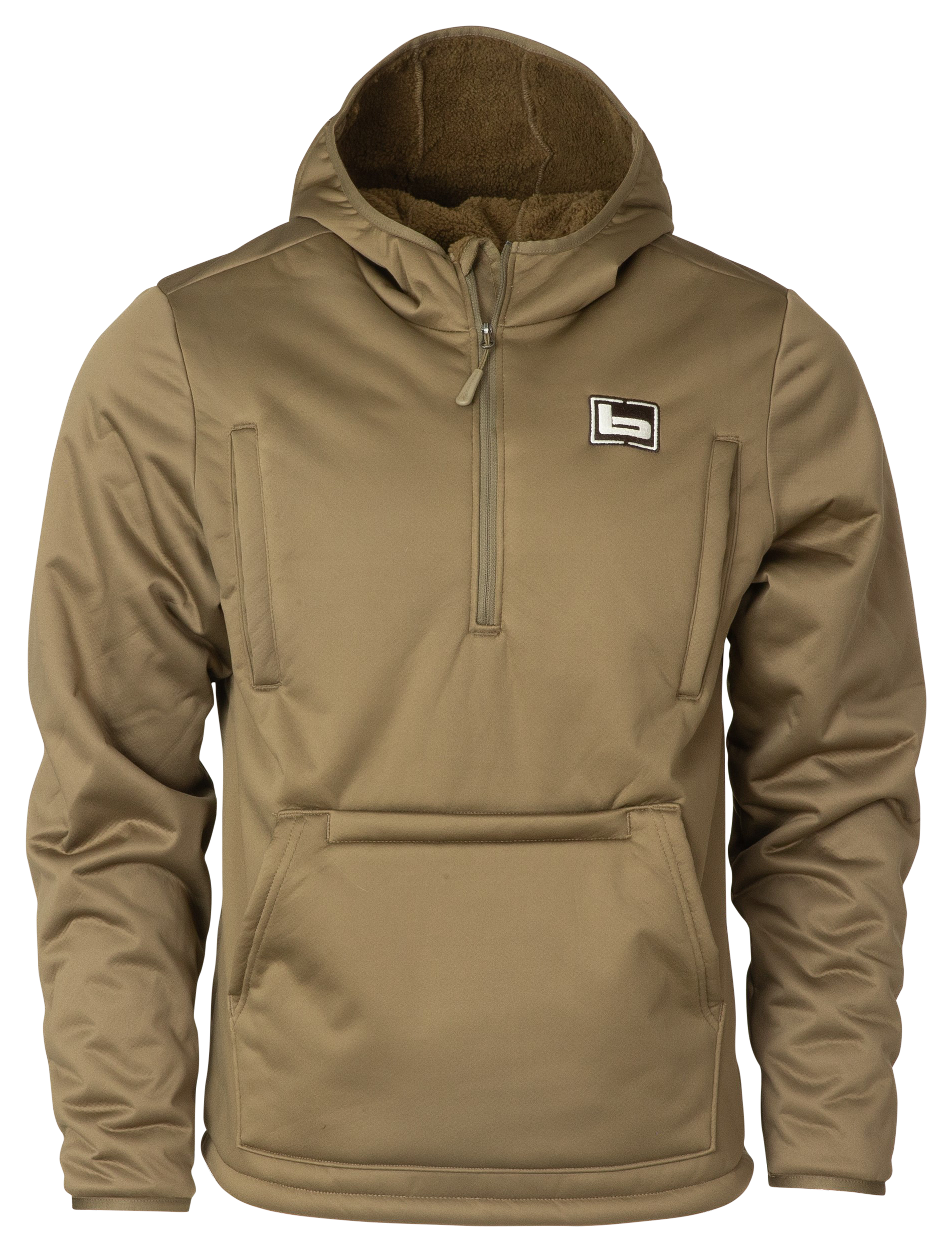 Image of Banded Fanatech Softshell Half-Zip Hoodie for Men - Spanish Moss