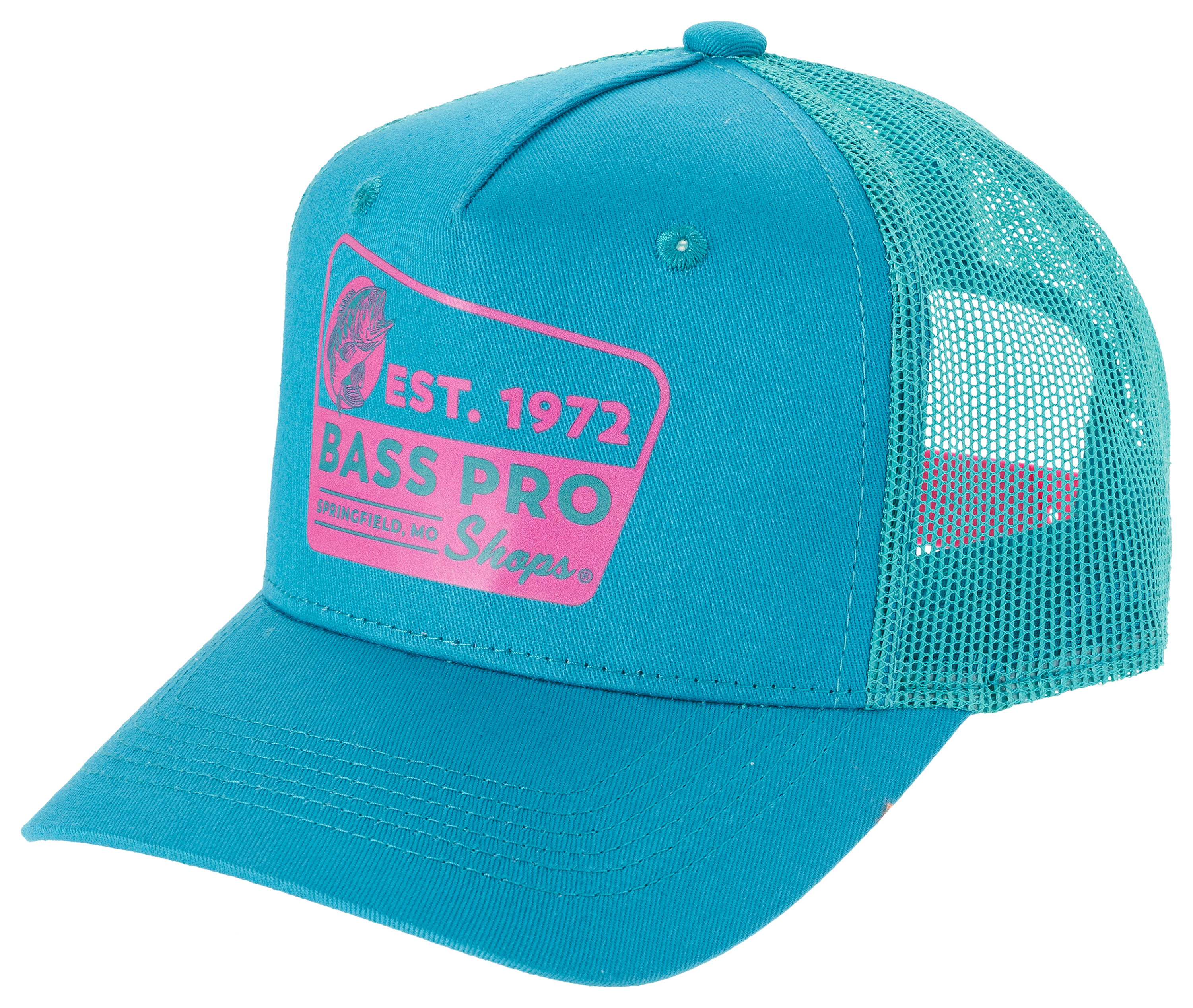 Image of Bass Pro Shops Vintage Sign Trucker Cap for Kids - Aqua