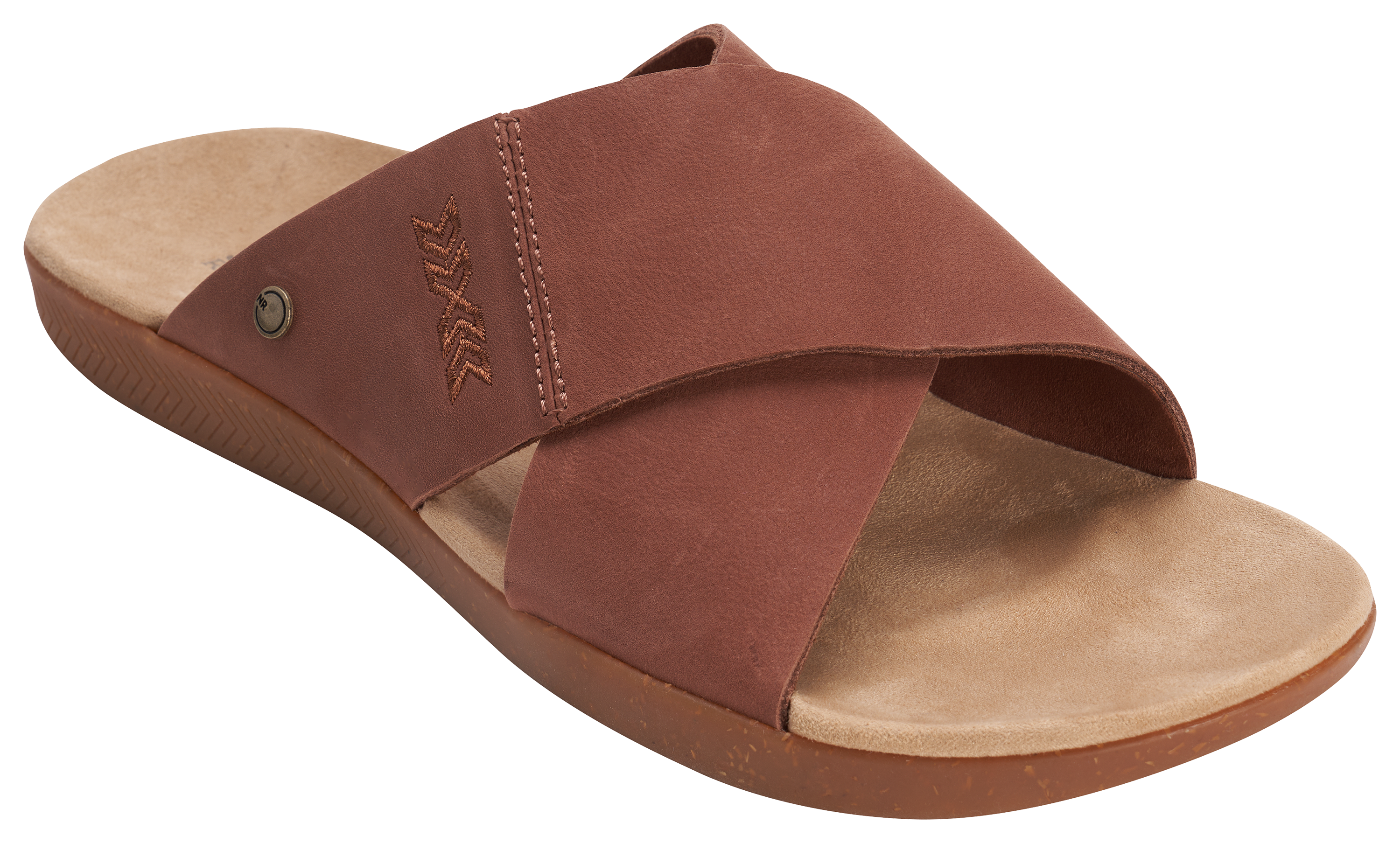 Image of Natural Reflections Wren Cross Strap Sandals for Women - Tortoise Shell