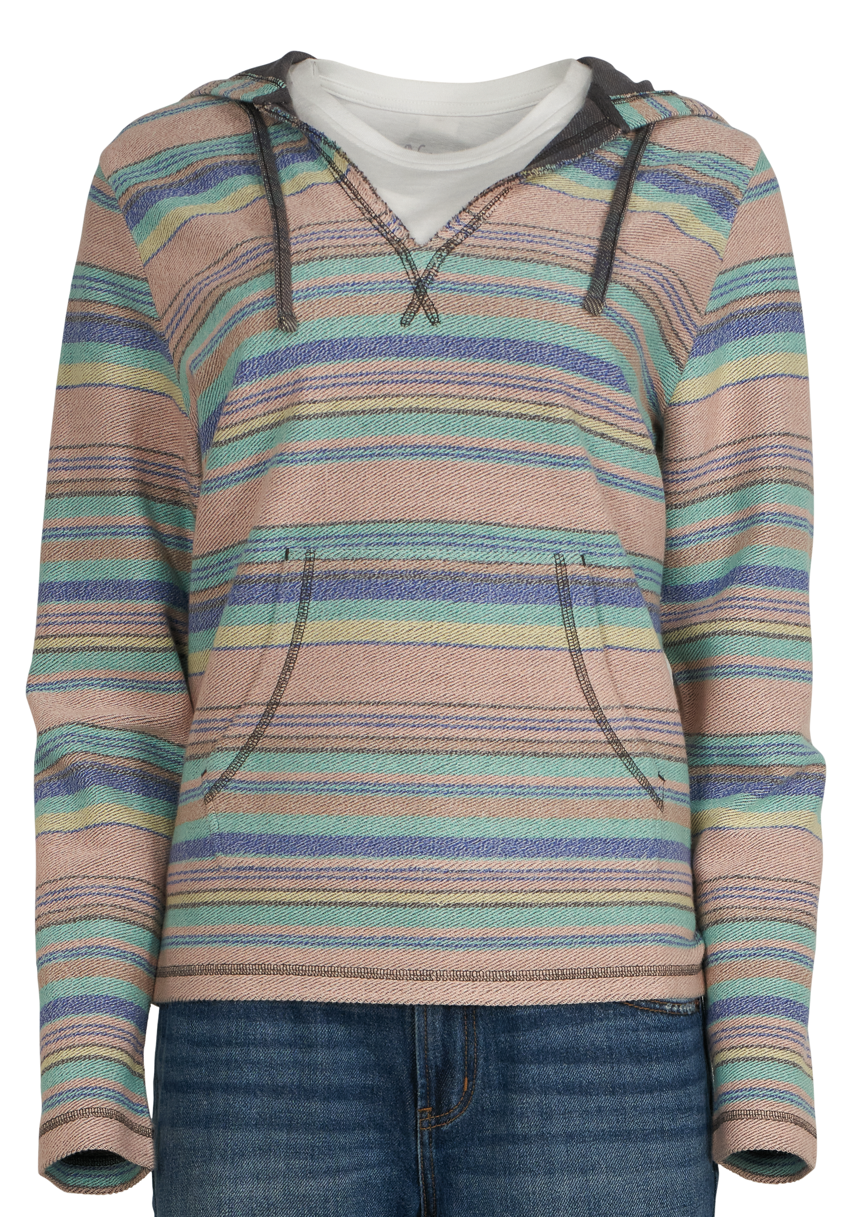 Image of Natural Reflections Baja Stitched Long-Sleeve Hoodie