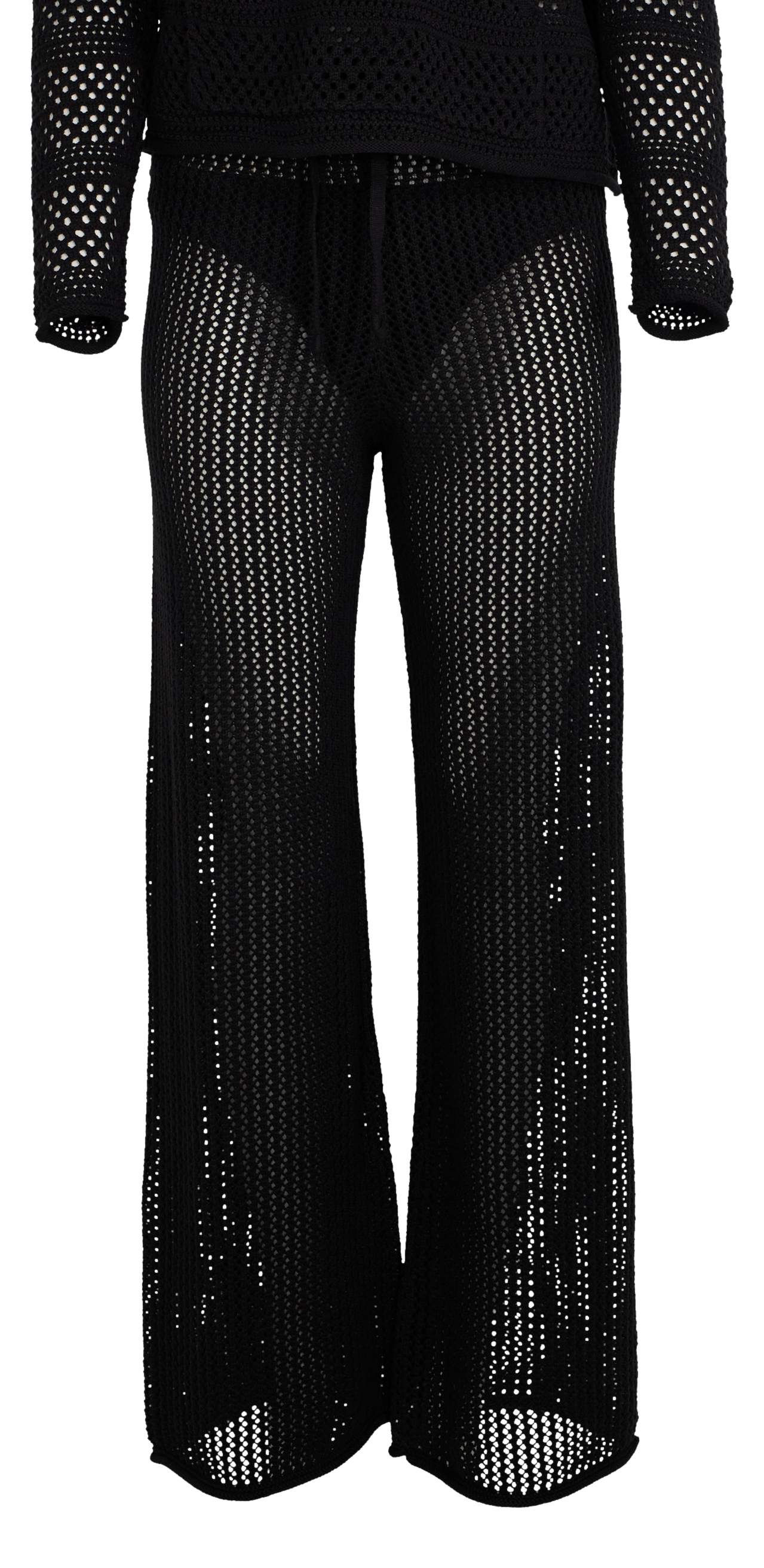 Image of Natural Reflections Crochet Cover-Up Pants - Moonless Night - M