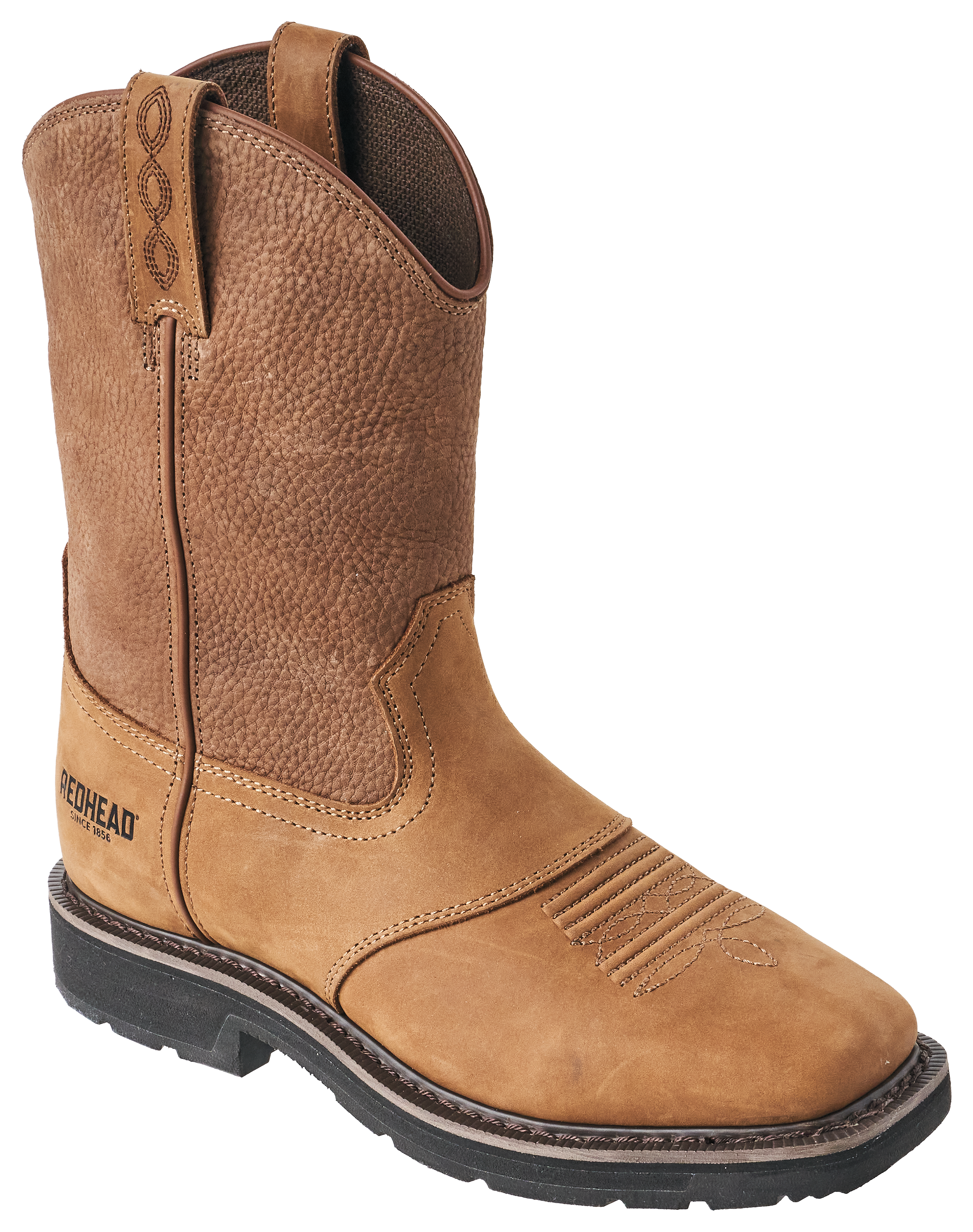 Image of RedHead Pinedale Square-Toe Western Work Boots for Men - Brown - 11W