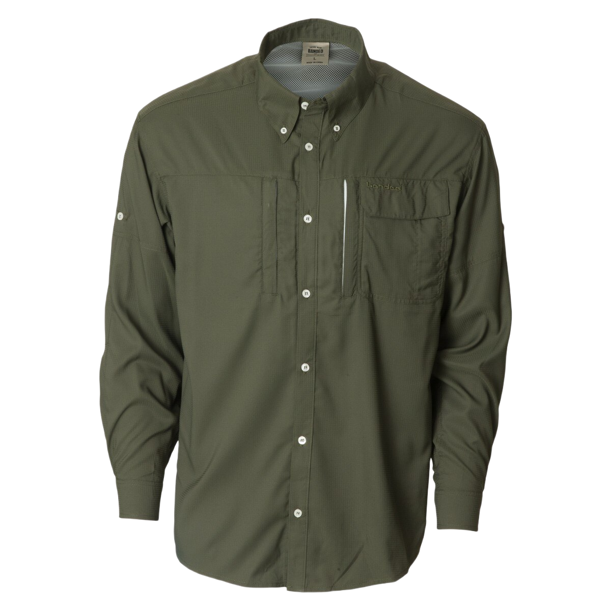 Image of Banded On-The-Line Performance Fishing Shirt - Dark Olive - M