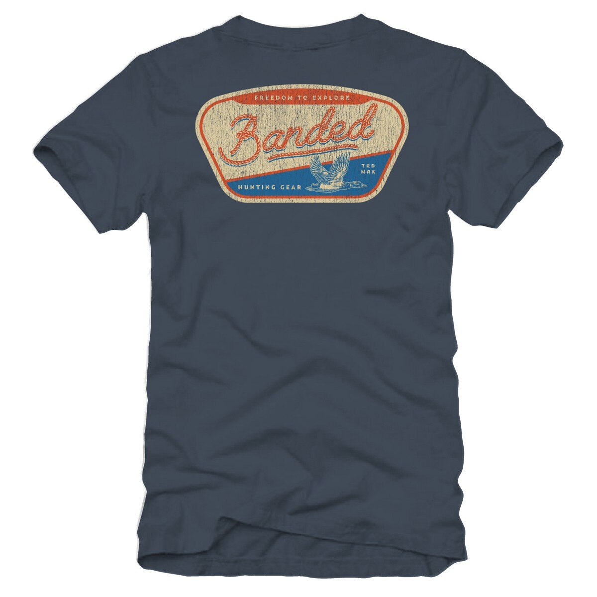 Image of Banded Vintage Braided Short Sleeve Tee - Vintage Navy