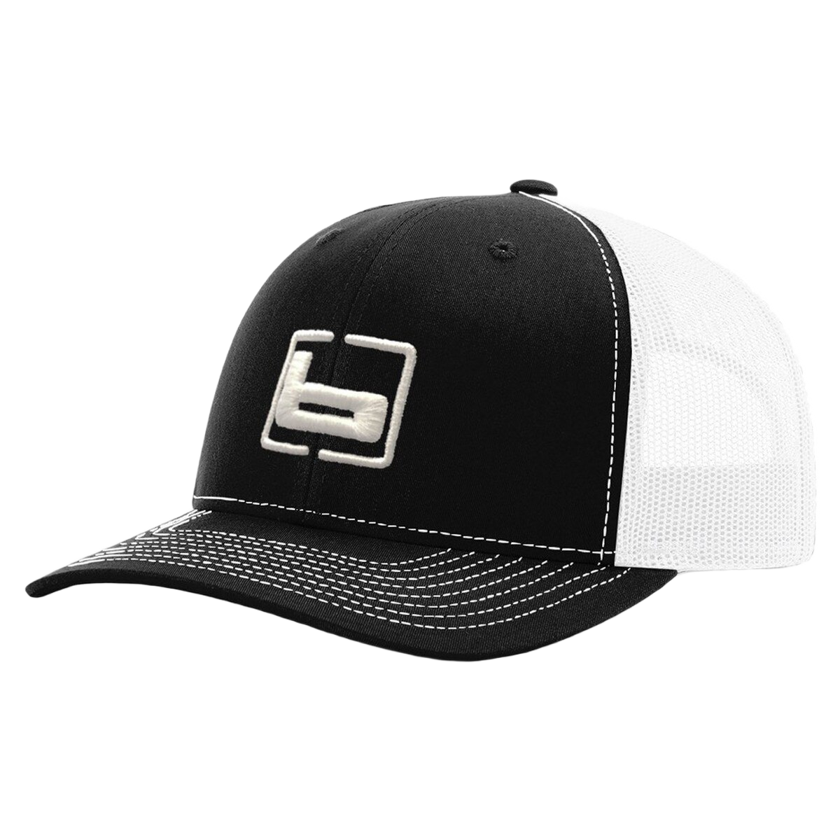 Image of Banded Trucker Cap - Black White